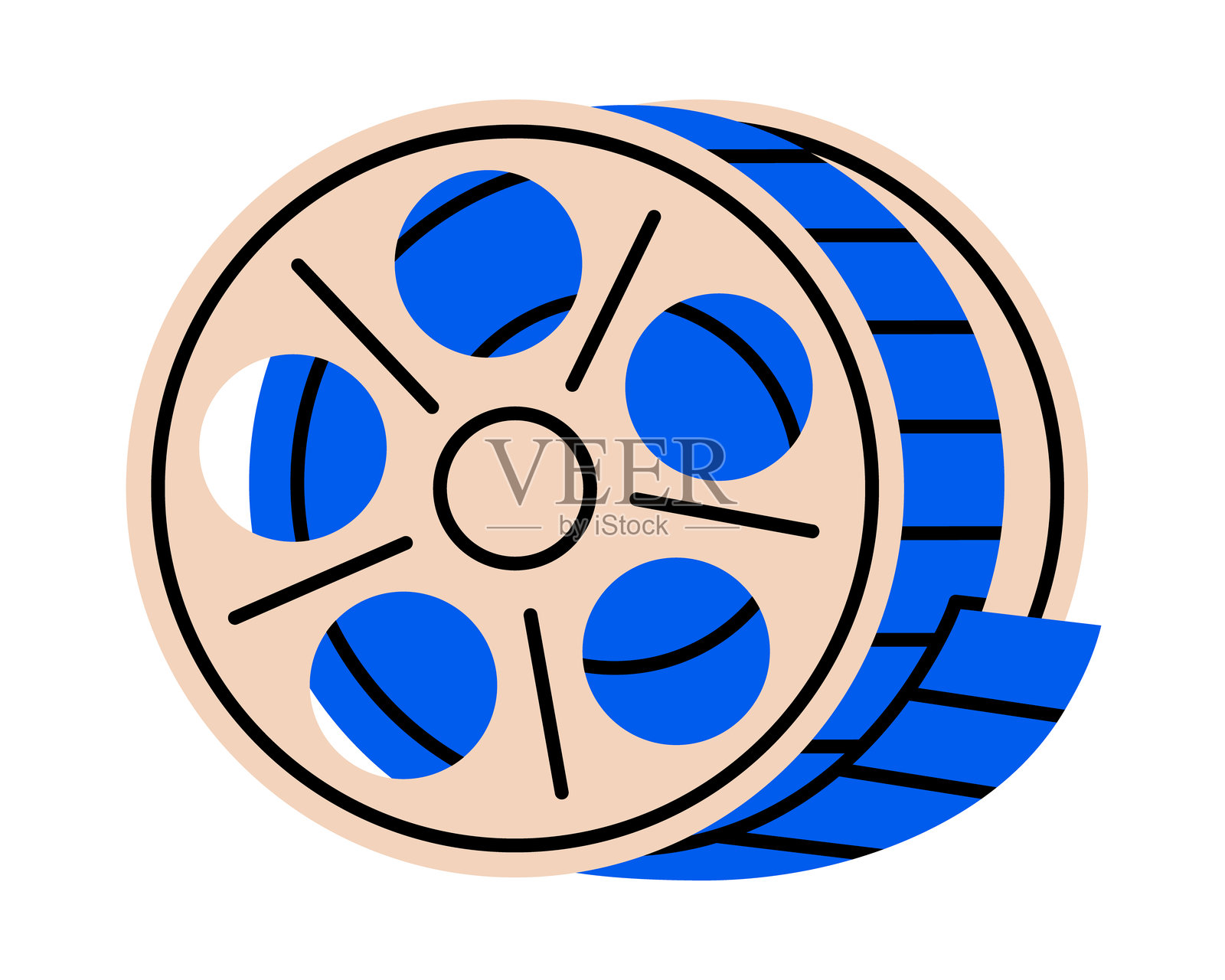 胶片卷筒扁平插画插画图片素材