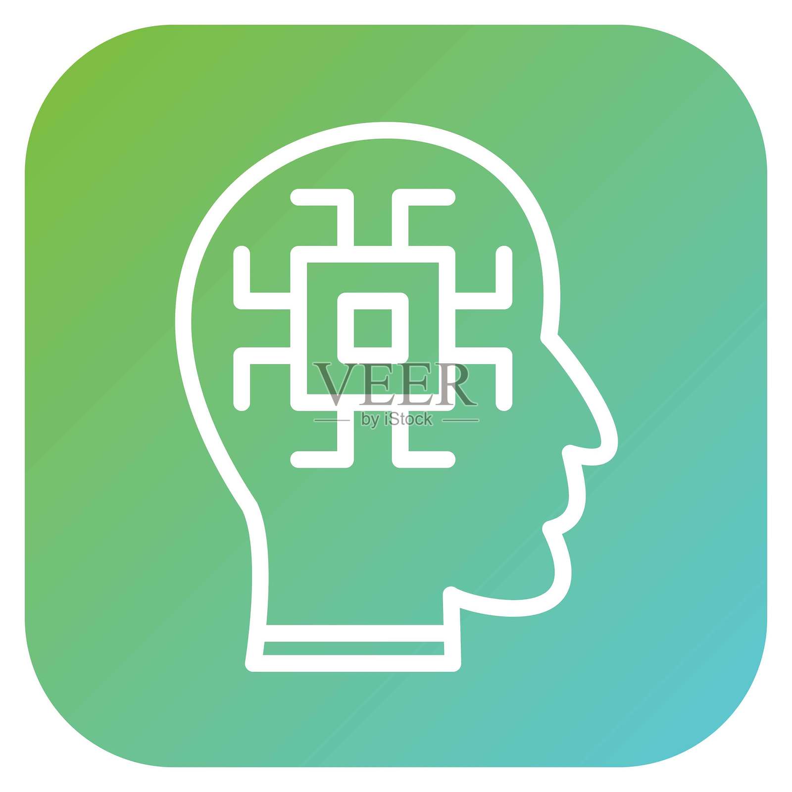 矢量设计 神经接口 图标风格插画图片素材