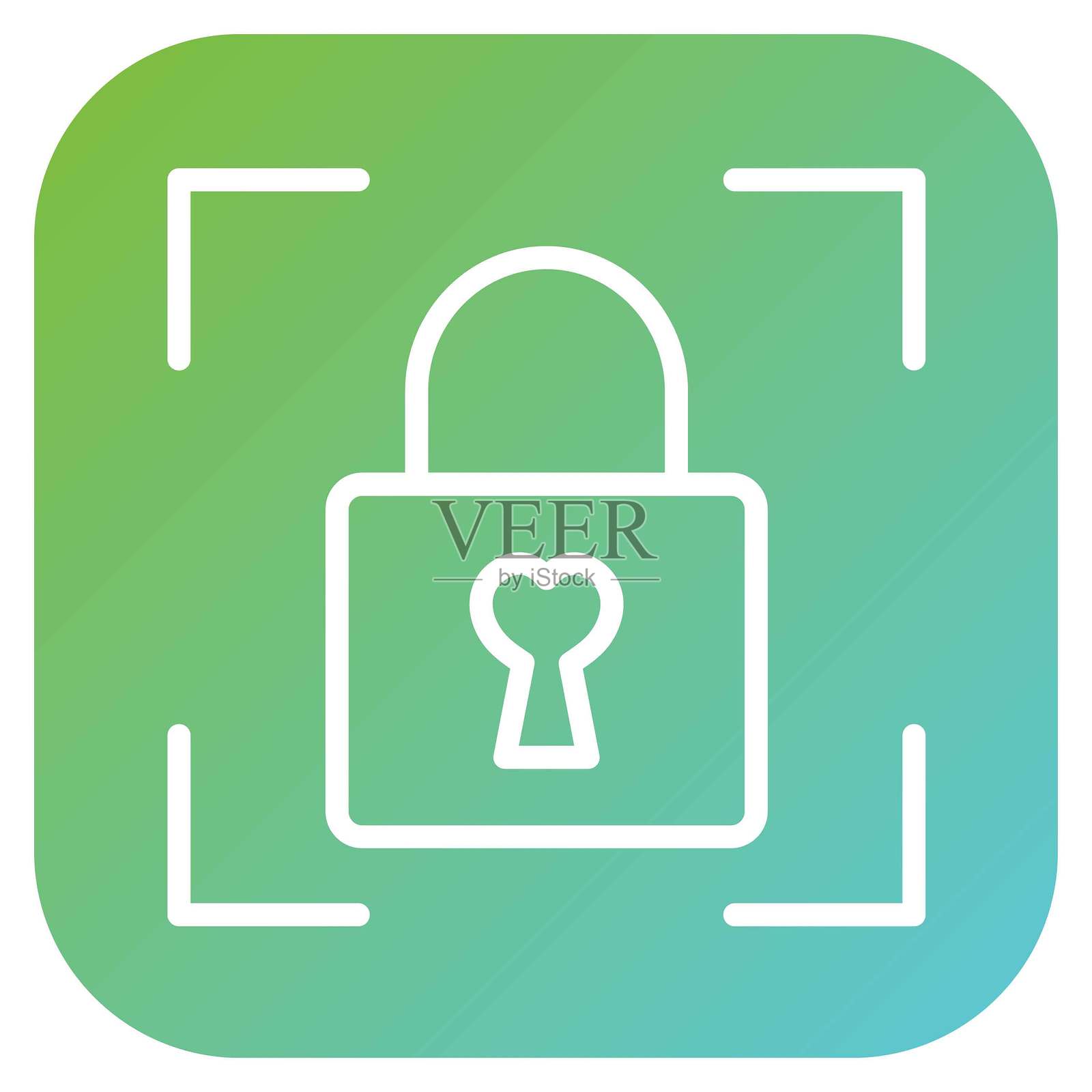 矢量设计安全锁图标风格插画图片素材