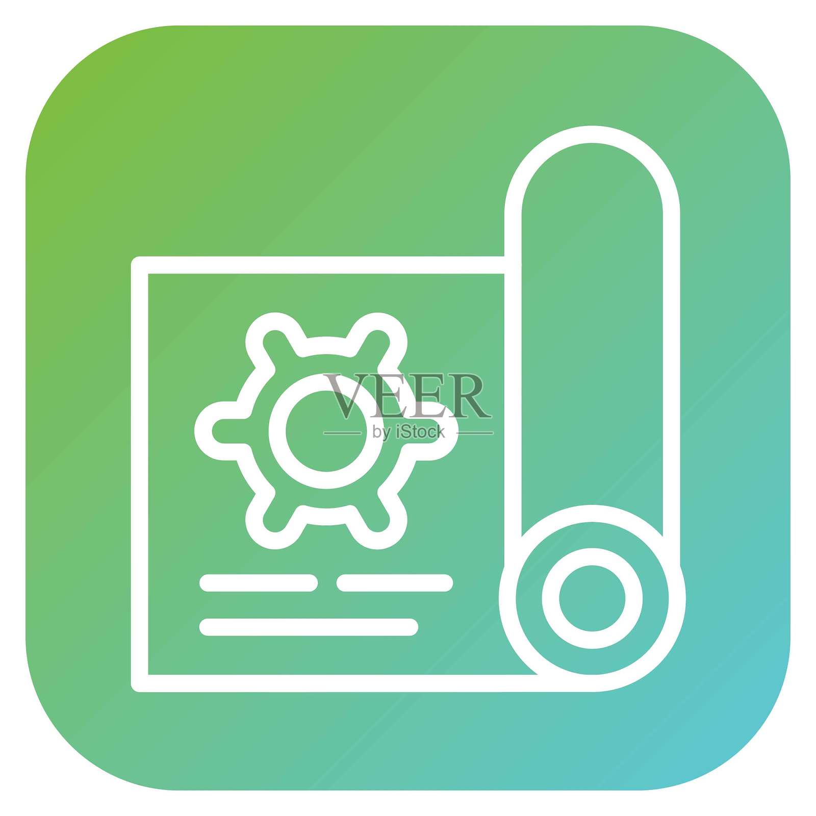 矢量设计蓝图卷轴图标风格插画图片素材