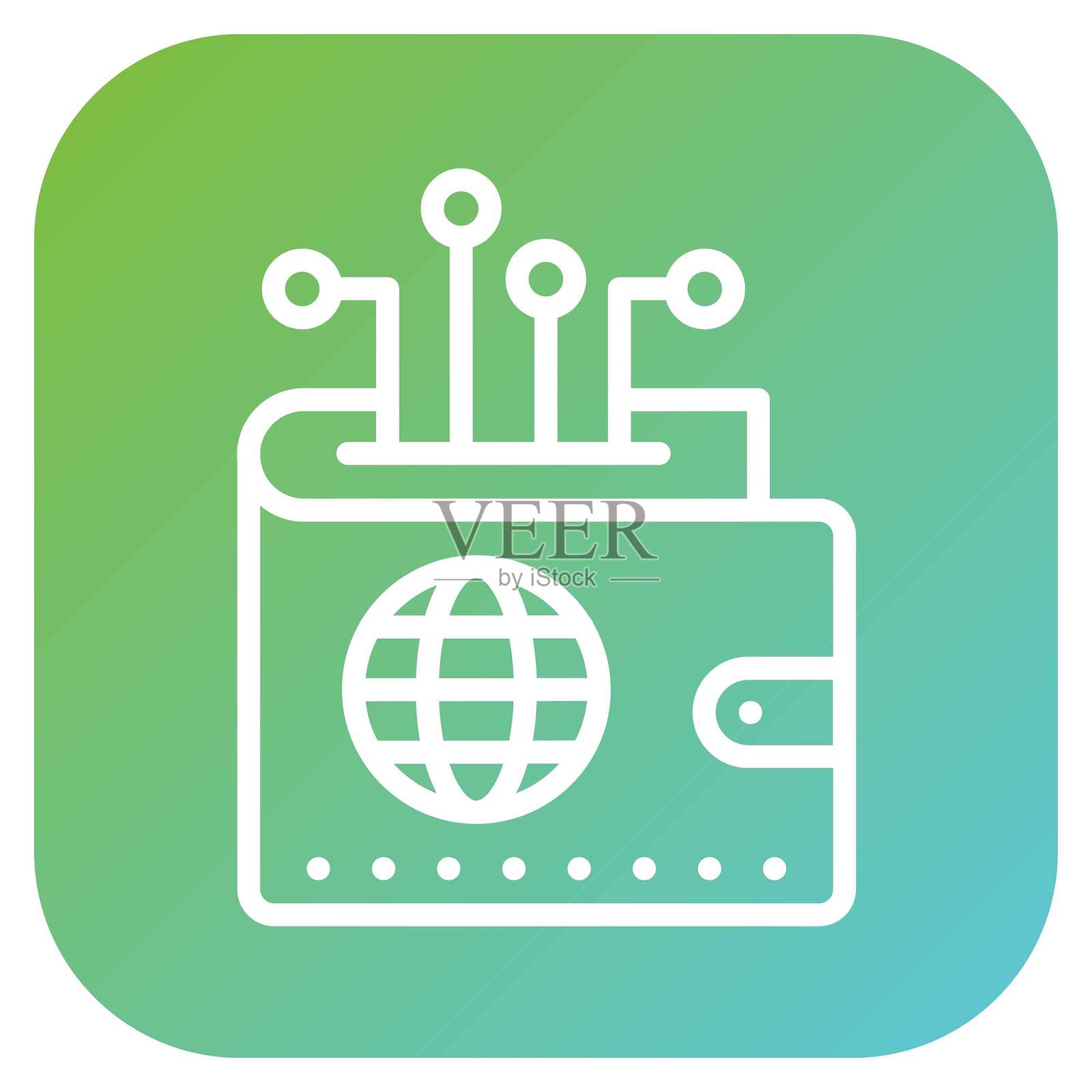 矢量设计数字钱包图标风格插画图片素材