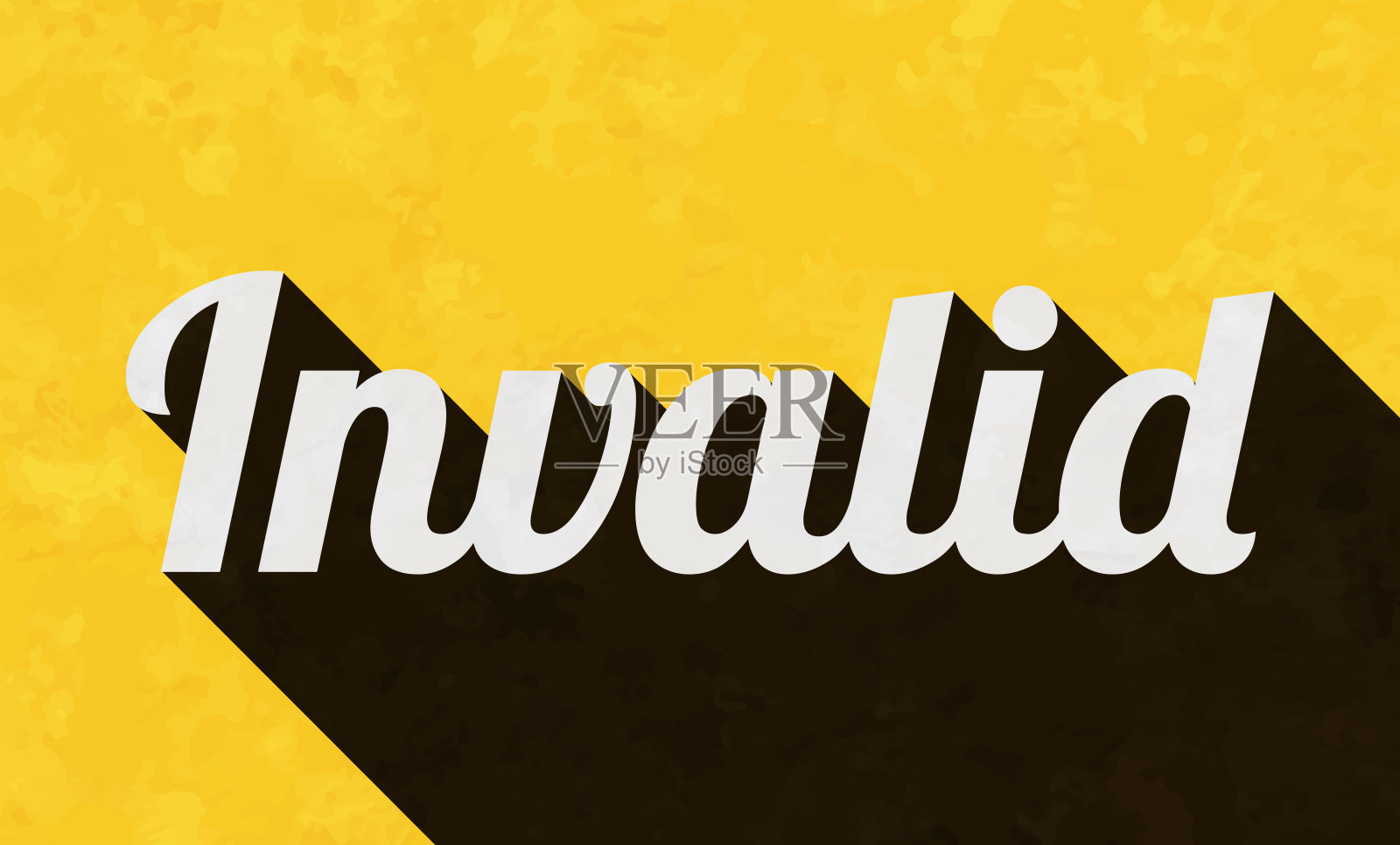 带有长影子的无效文本，背景为纹理黄色的背景插画图片素材