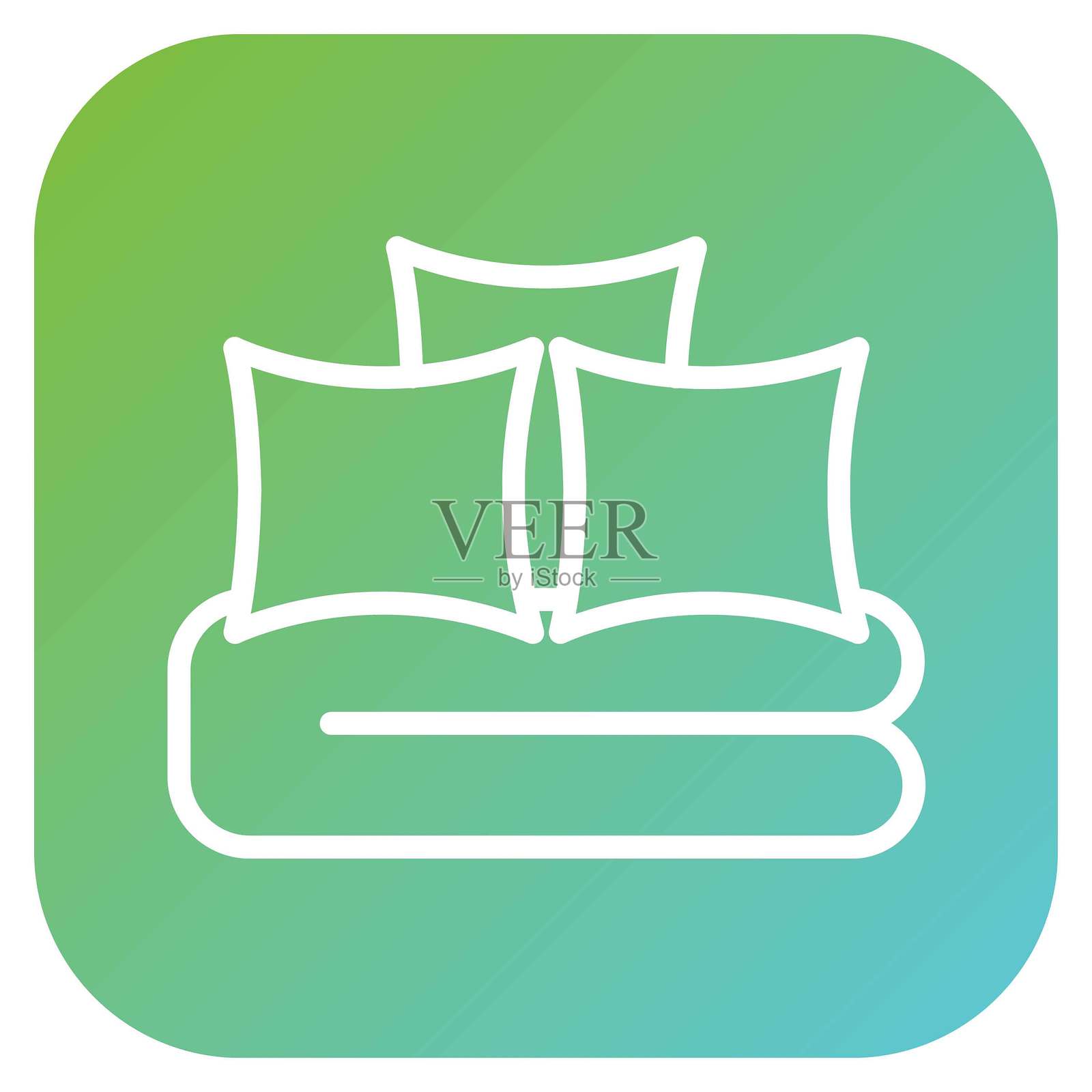 矢量天鹅绒被子图标风格插画图片素材