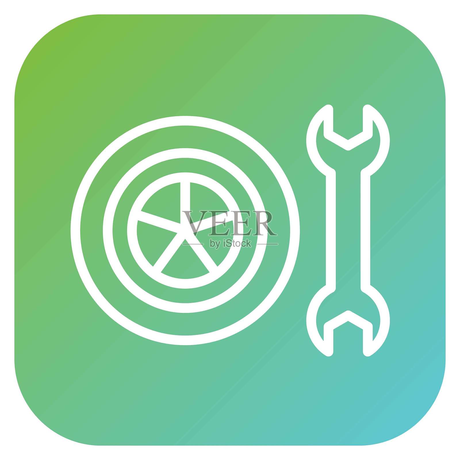 矢量设计轮胎气门芯拔出器图标风格插画图片素材