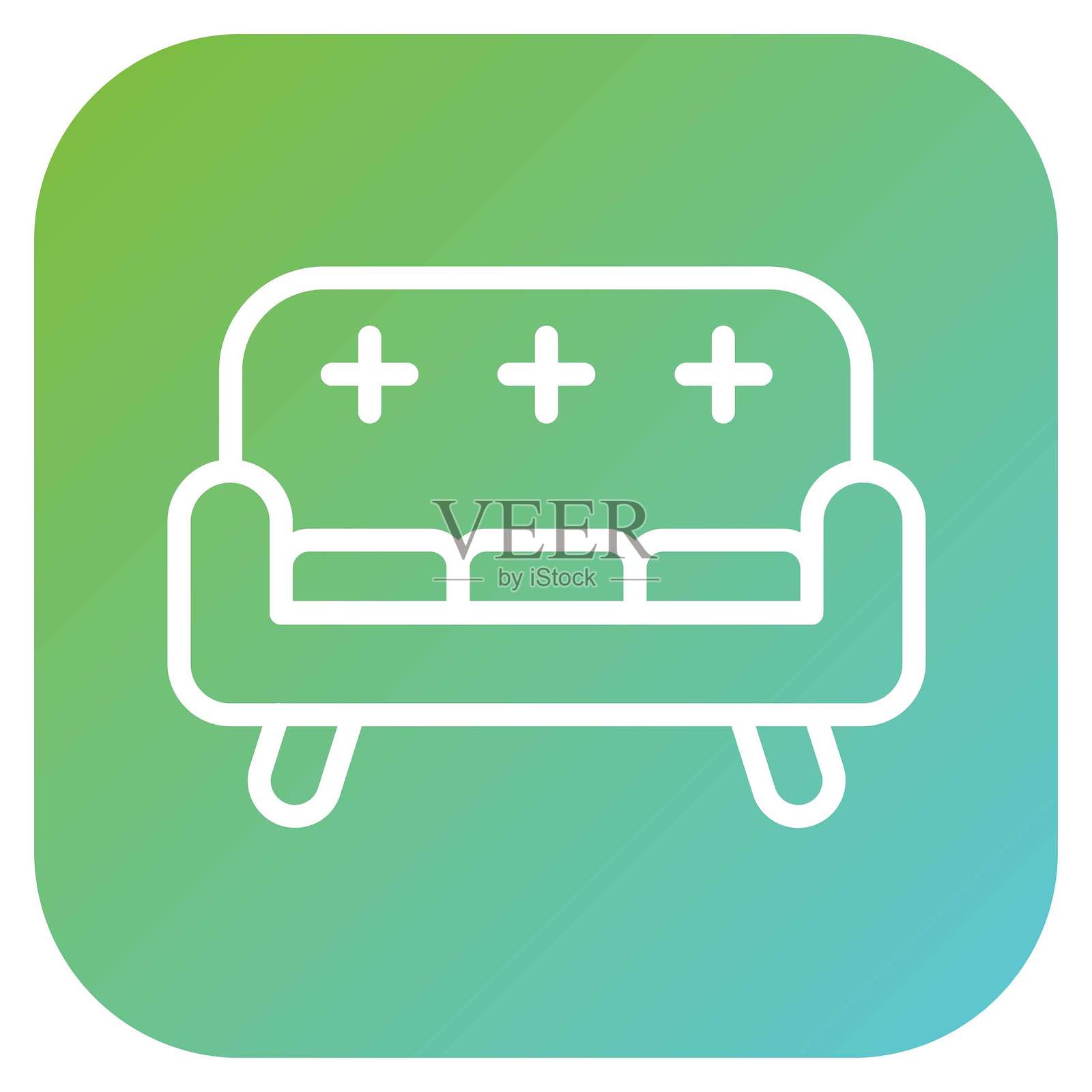 矢量设计的燕尾服沙发图标风格插画图片素材