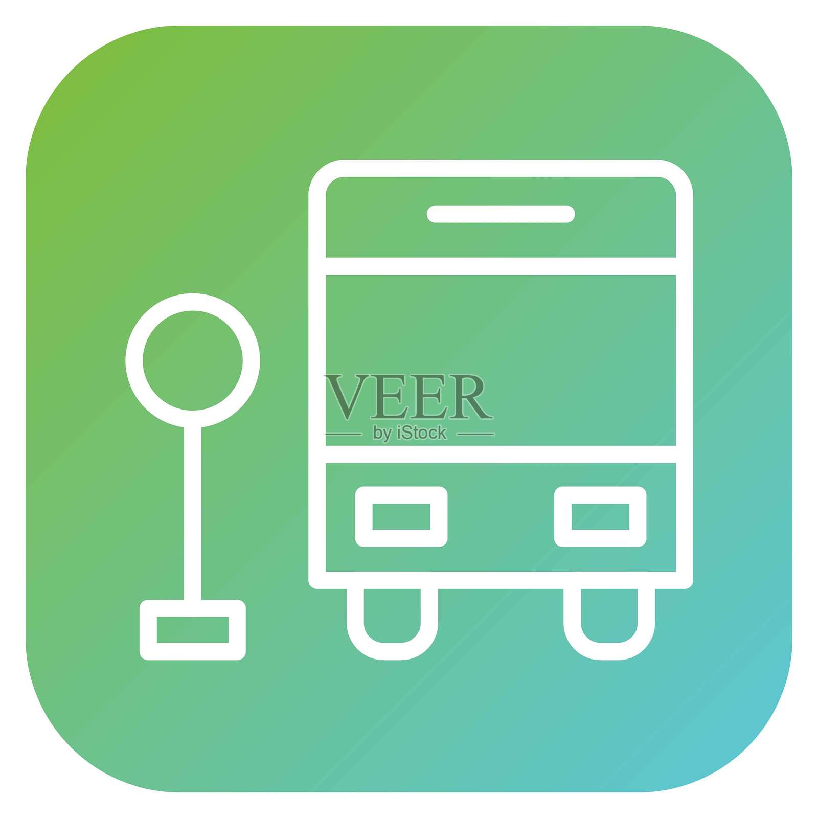 矢量设计的公交总站图标风格插画图片素材