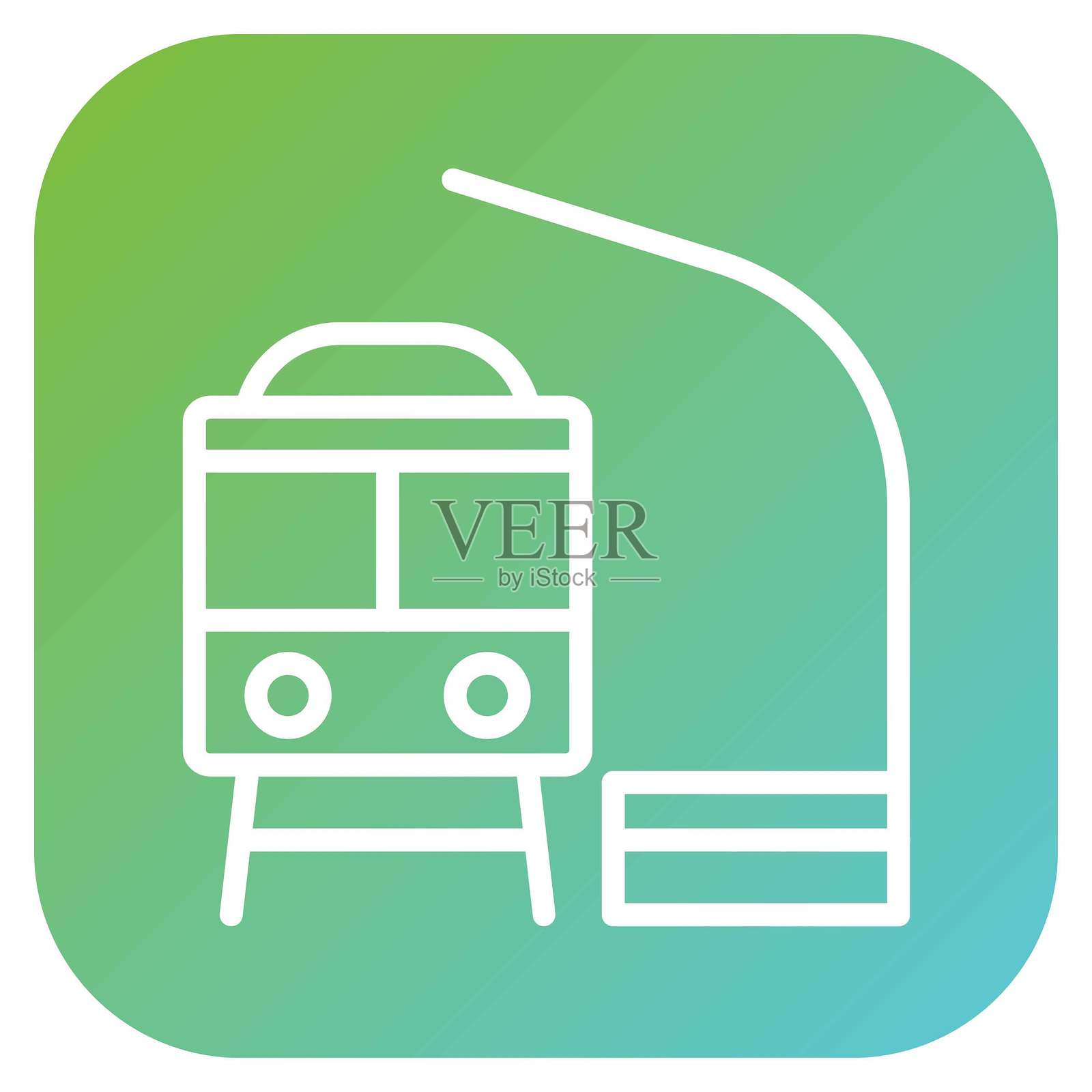 矢量图设计火车平台图标风格插画图片素材