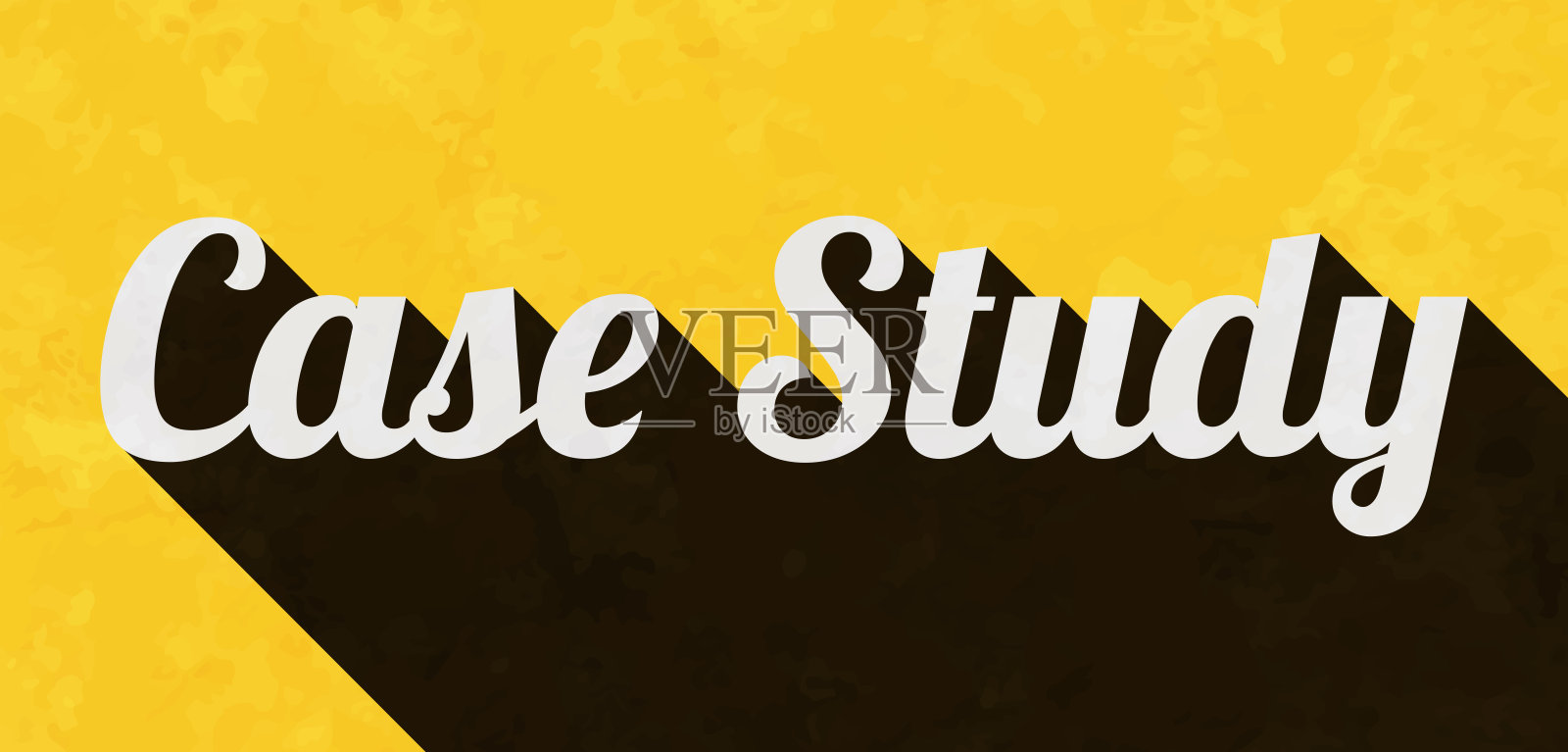 案例研究 - 带有长影子的文本，背景为纹理黄色插画图片素材
