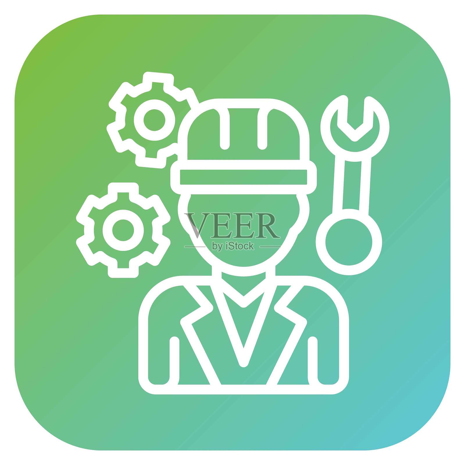 矢量机械工程师图标风格插画图片素材