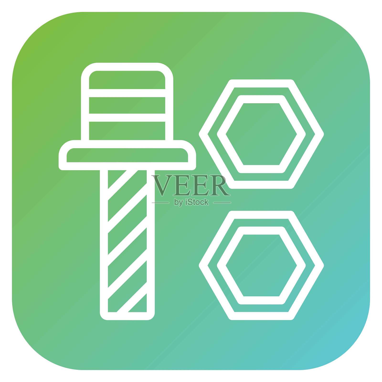 矢量螺母图标风格插画图片素材