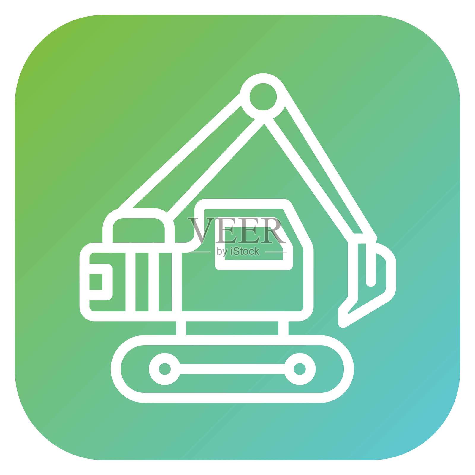 矢量挖掘机图标设计风格插画图片素材