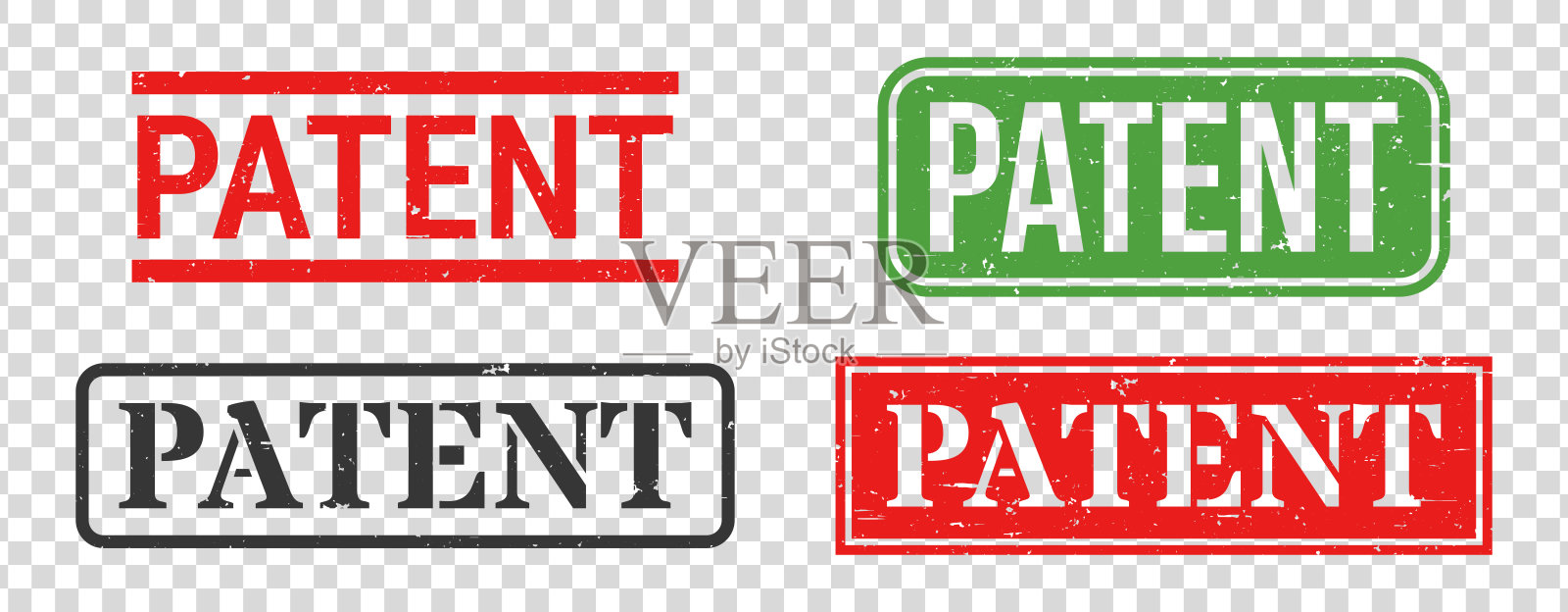 专利 - 橡皮图章套装，背景空白插画图片素材