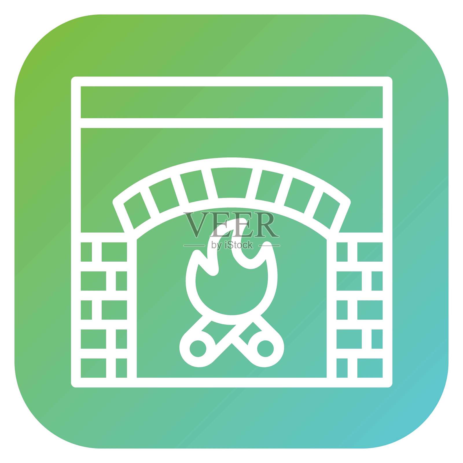 矢量壁炉图标设计风格插画图片素材