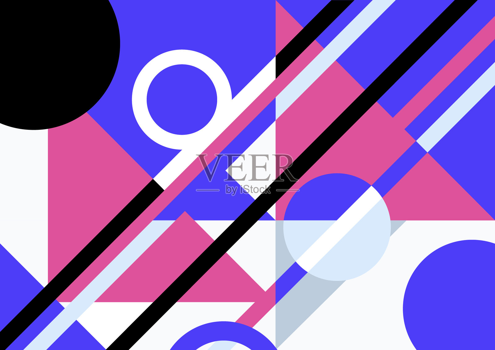 背景上的几何图形和曲线图形图案集合插画图片素材