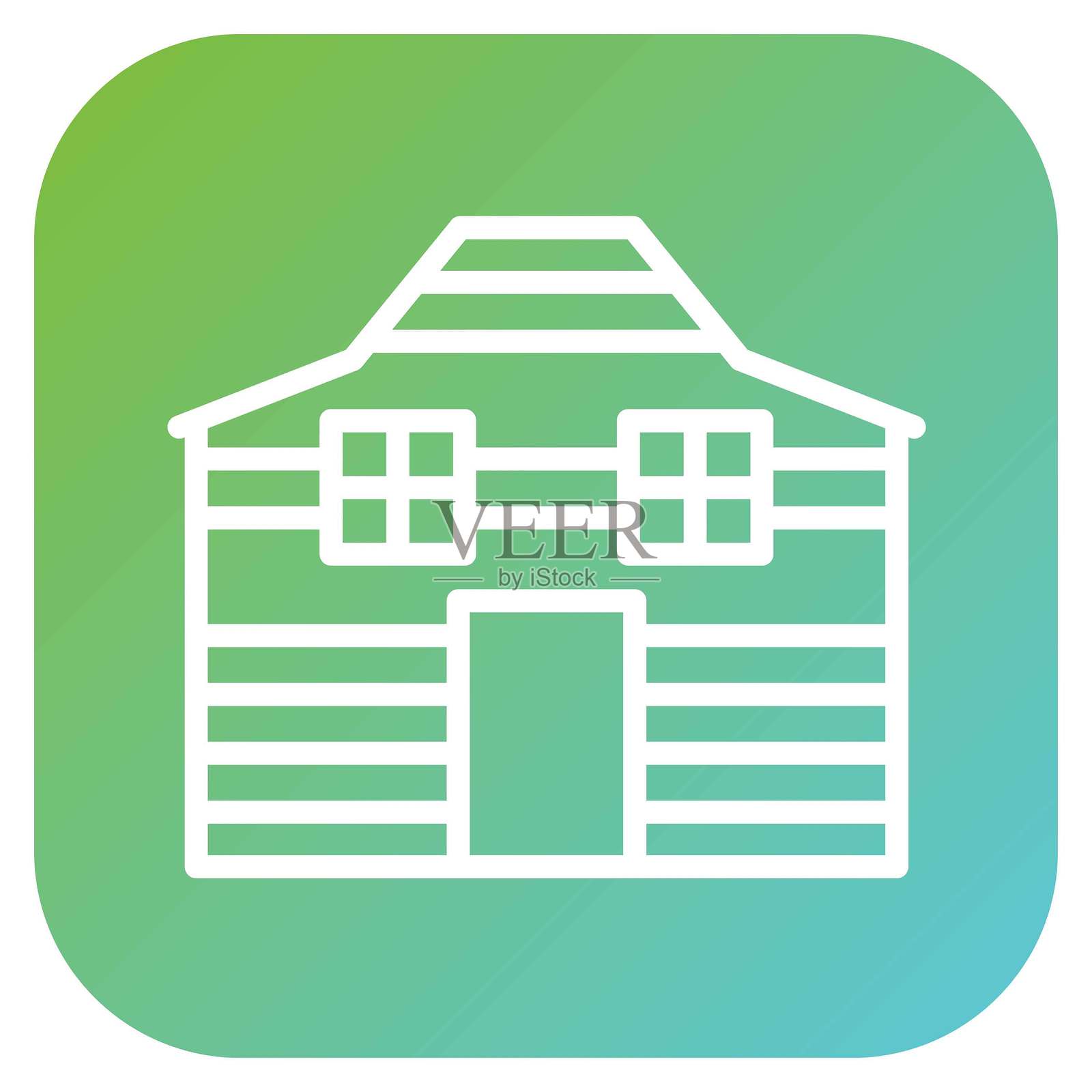 矢量设计的谷仓图标风格插画图片素材