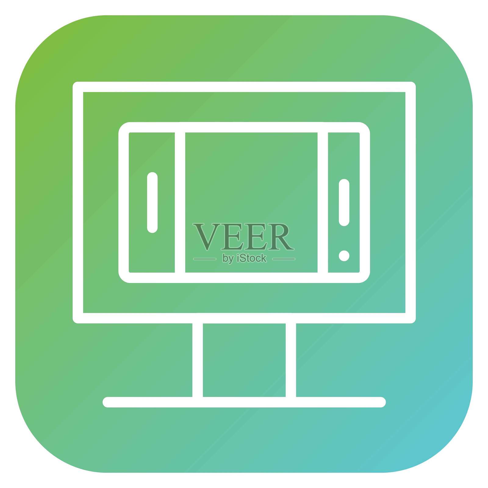 矢量设计显示器图标风格插画图片素材