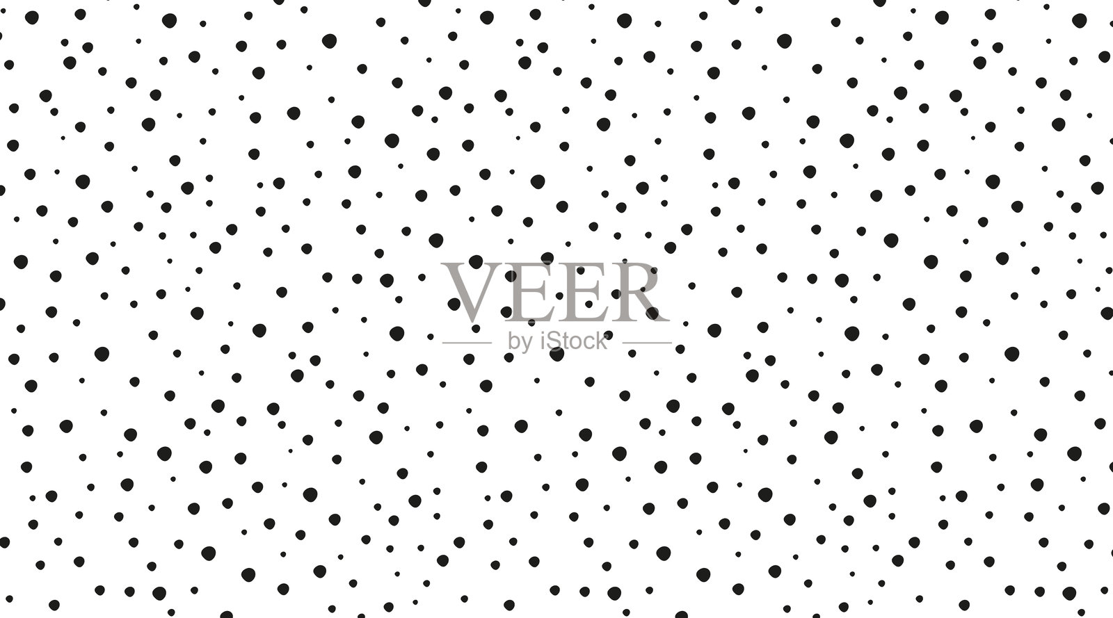 抽象的黑白无缝图案。矢量圆点纹理背景。用于包装纸、织物、壁纸和现代装饰的简约单色设计。插画图片素材