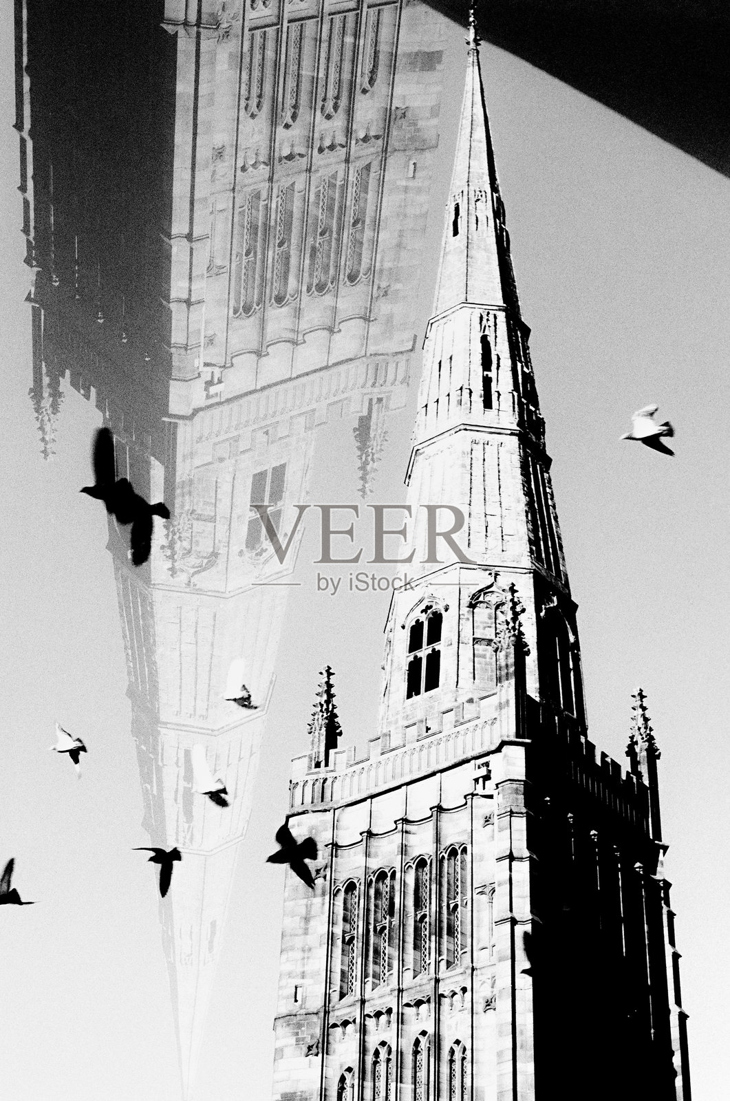 教堂多重曝光照片摄影图片