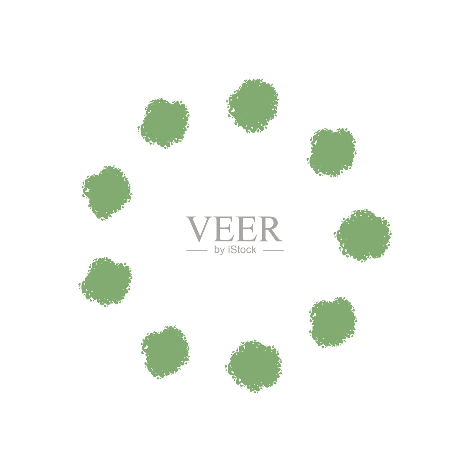 绿色蜡笔烟花圆形图案插画图片素材