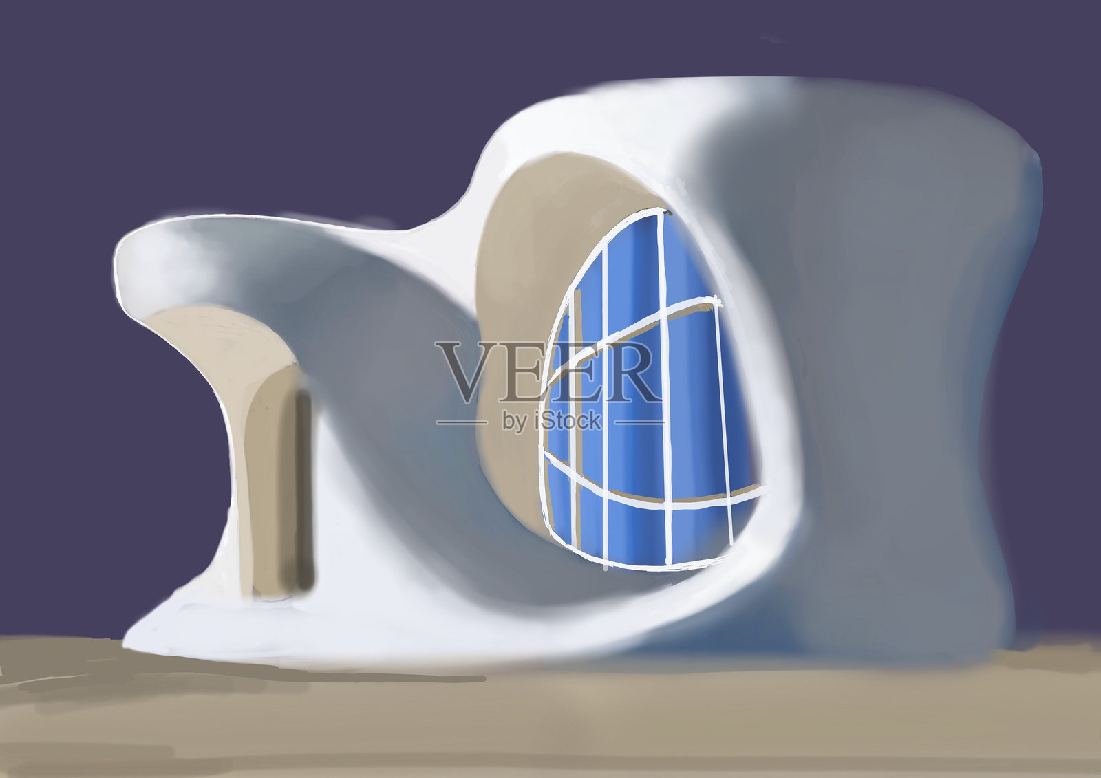 抽象CG非人工智能虚构现代建筑师设计的住宅照片摄影图片