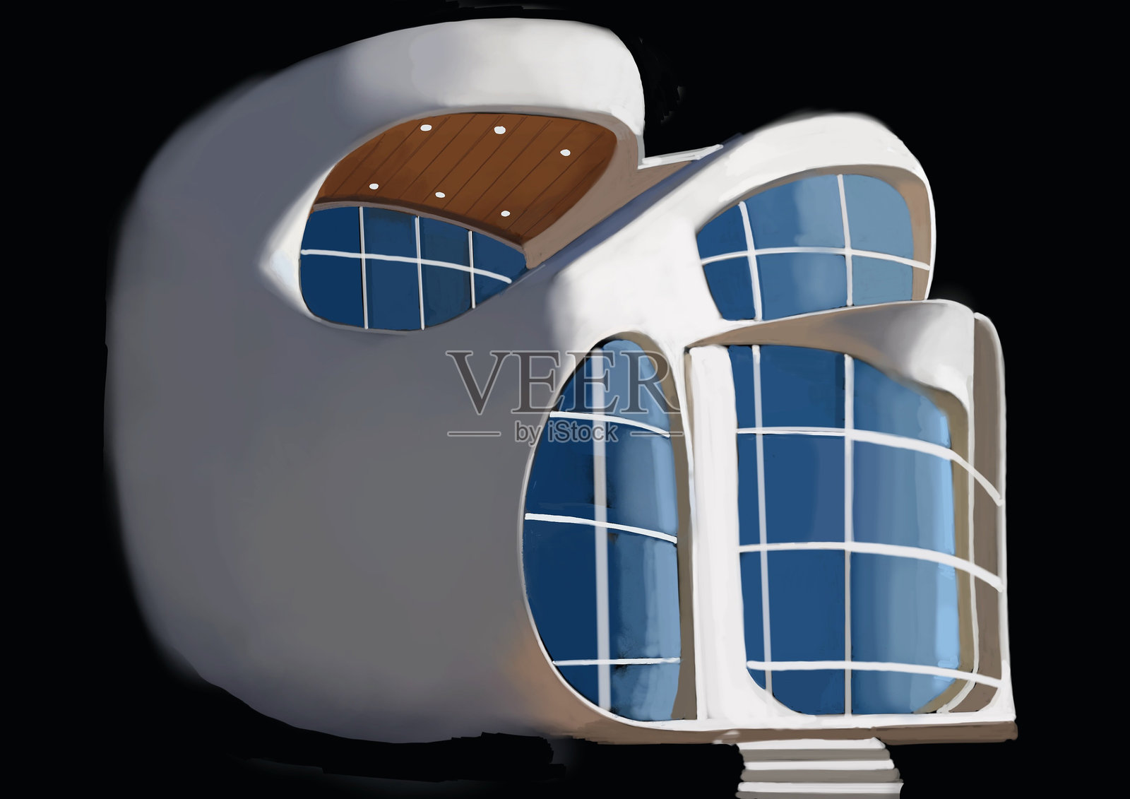 抽象CG非人工智能虚构现代建筑师设计的住宅照片摄影图片