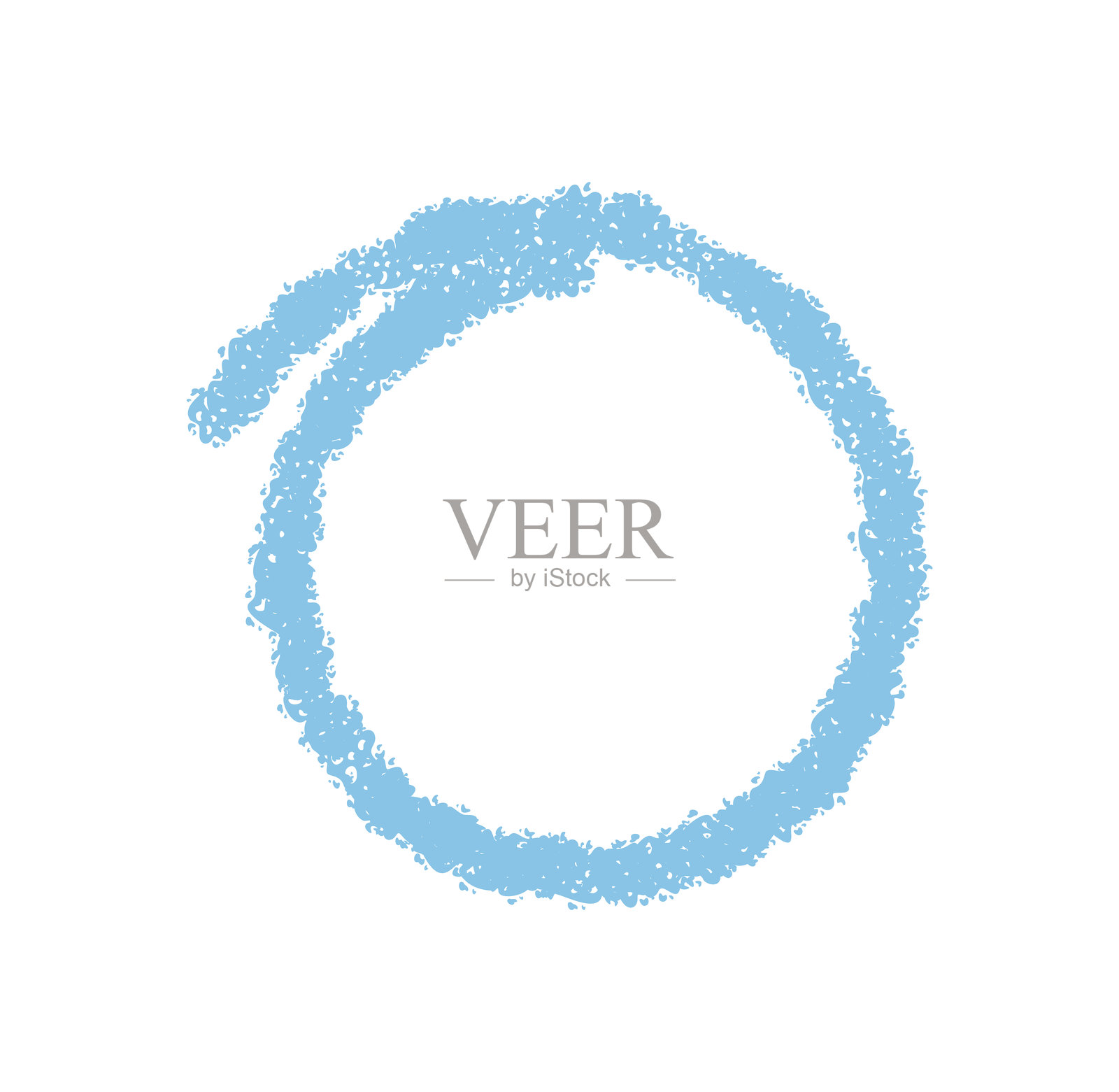 蓝色粉笔轮廓文字框徽章插画图片素材