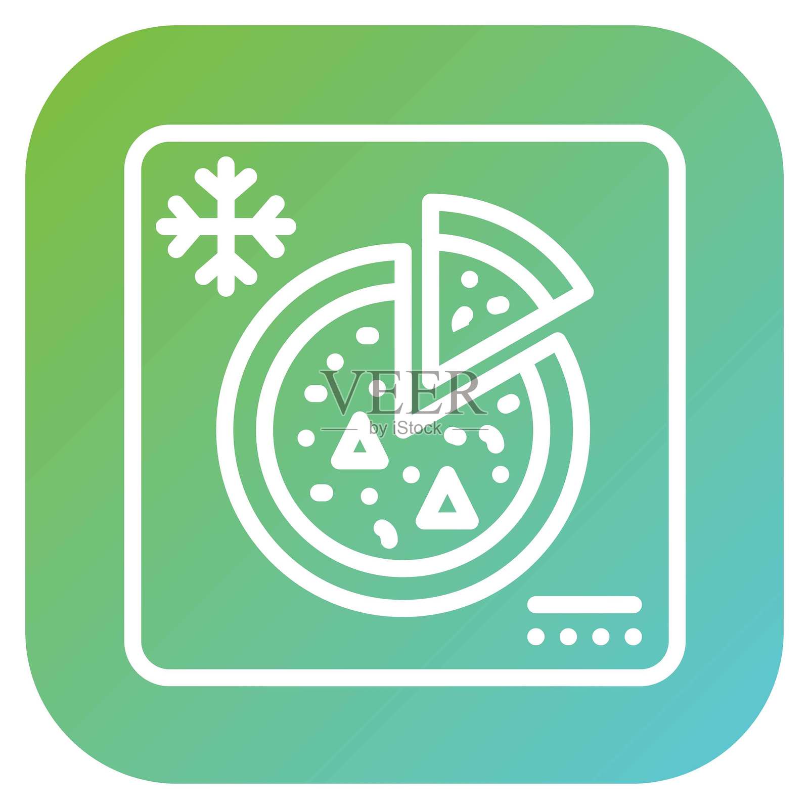 矢量设计冷冻披萨图标风格插画图片素材