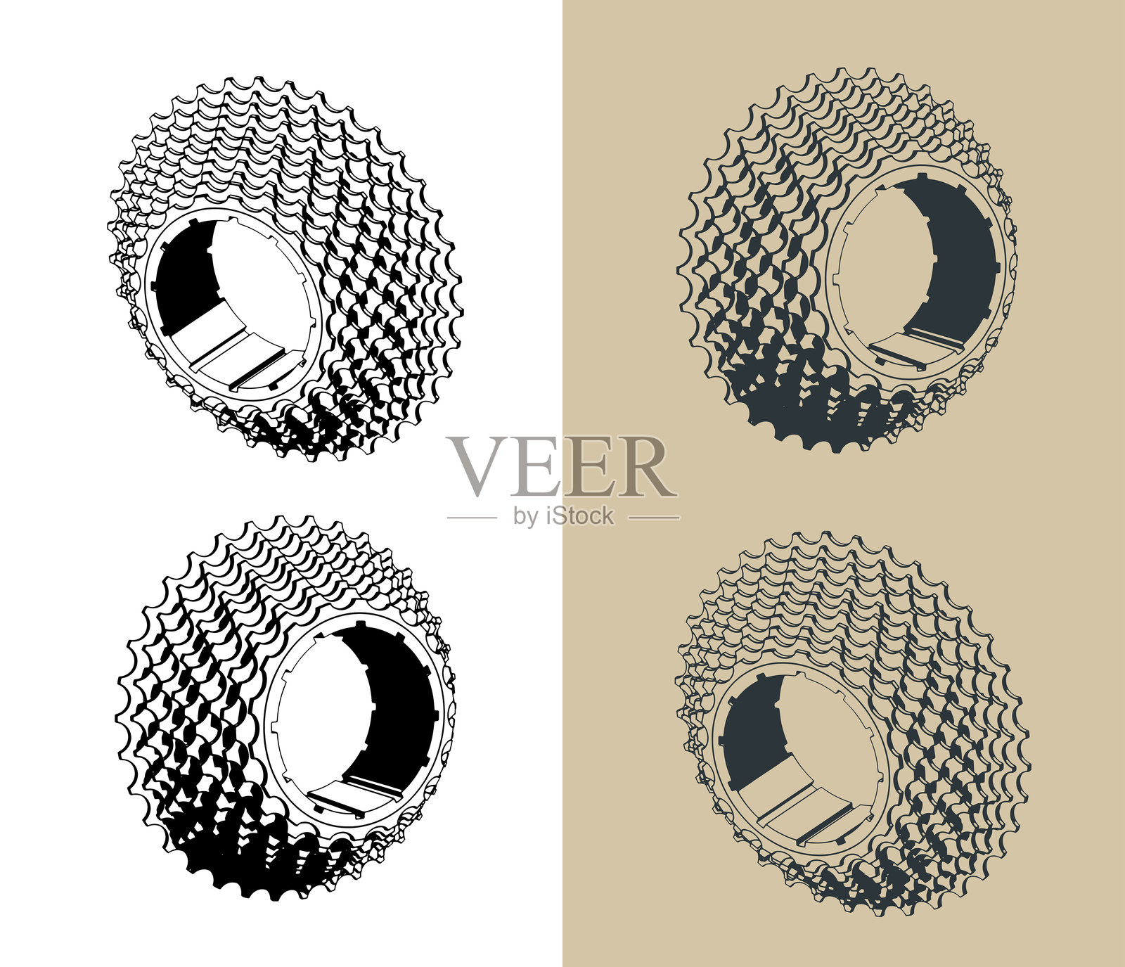磁带自行车飞轮插画插画图片素材