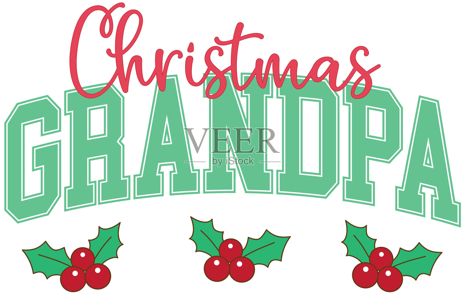 圣诞节爷爷文字插画图片素材