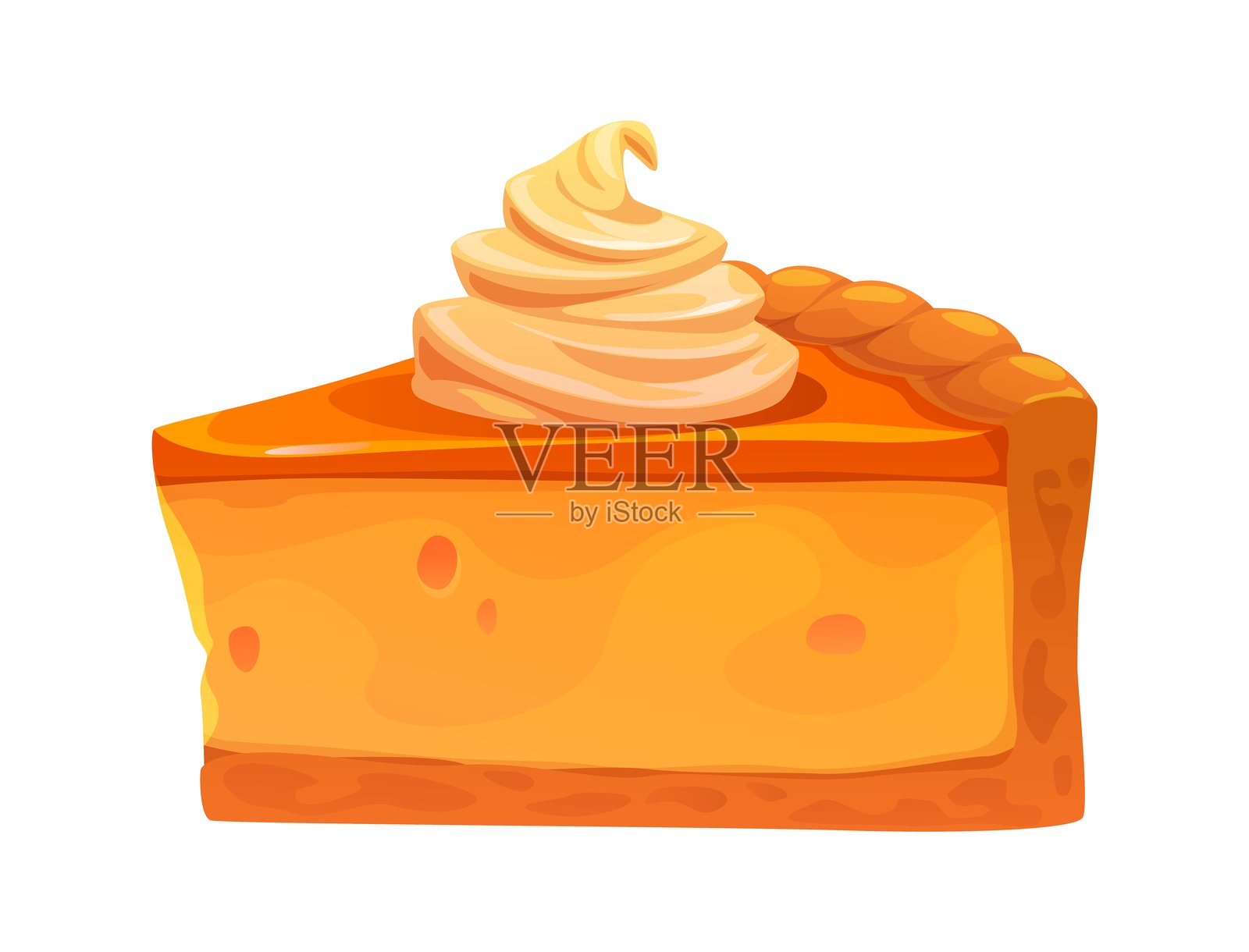 感恩节卡通南瓜派切片插画图片素材