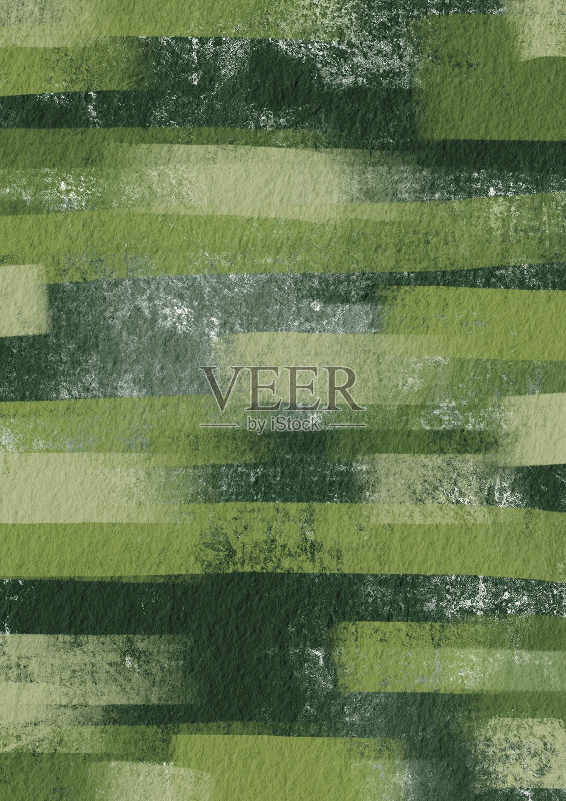 绿色，抹茶，绿茶，叶子，草地和绿植的笔触画在纸张背景上，用于装饰传统日式茶道、自然和有机生活方式的概念。插画图片素材