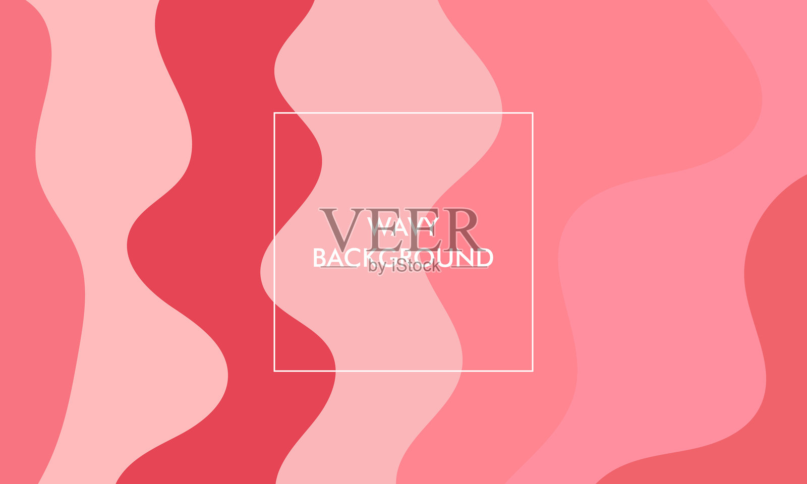 带有红粉色波浪背景，适用于横幅、壁纸、社交媒体和印刷品插画图片素材
