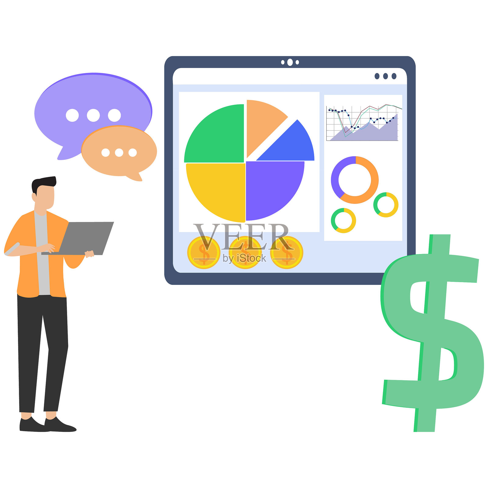 预算仪表板插画图片素材