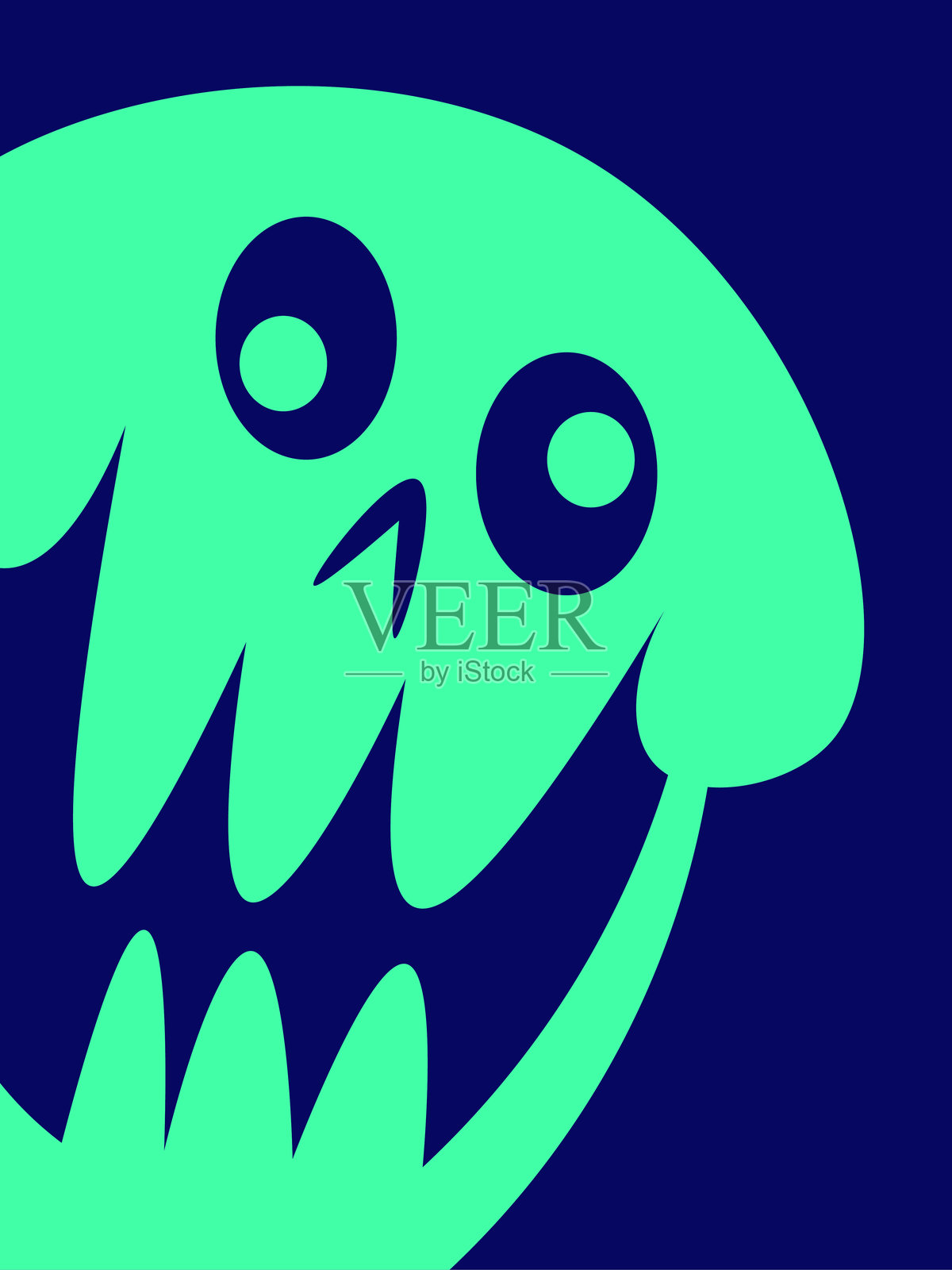 卡通风格的人类头骨海报设计插画图片素材