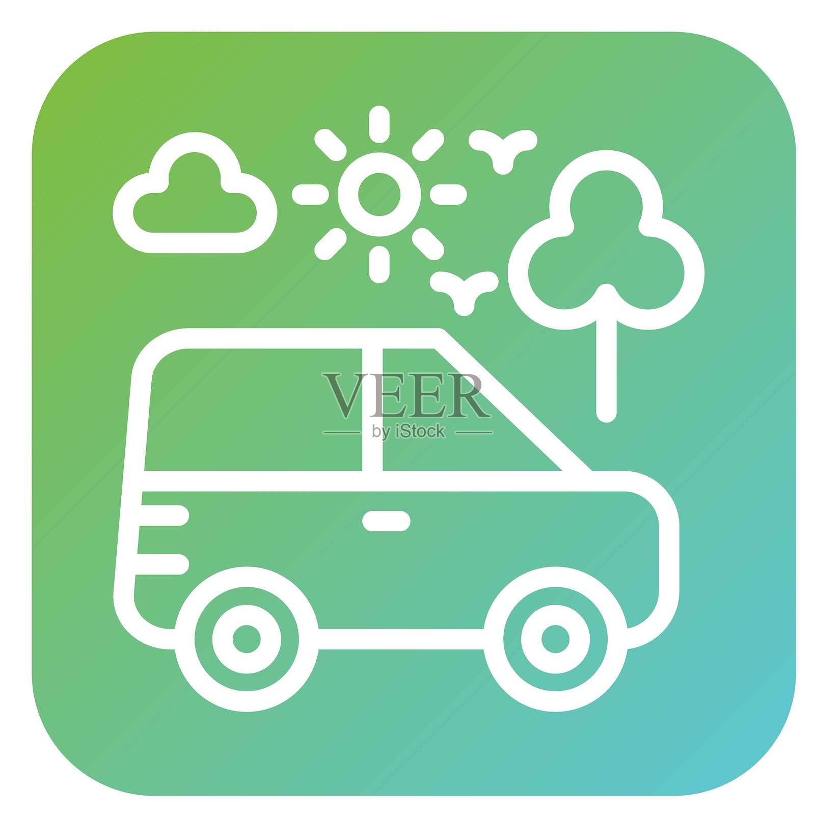 矢量公路旅行设计图标风格插画图片素材