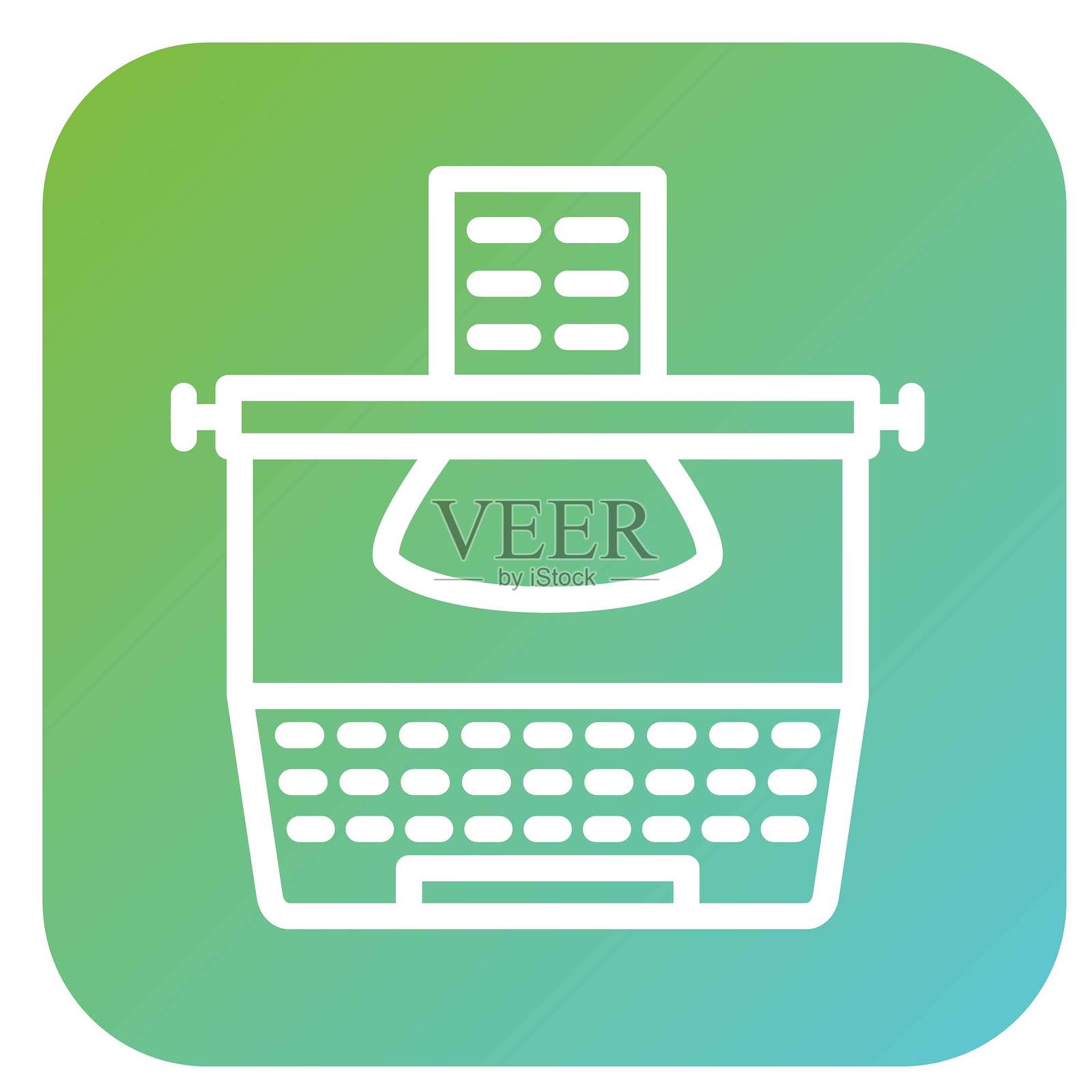 矢量打字机设计图标风格插画图片素材