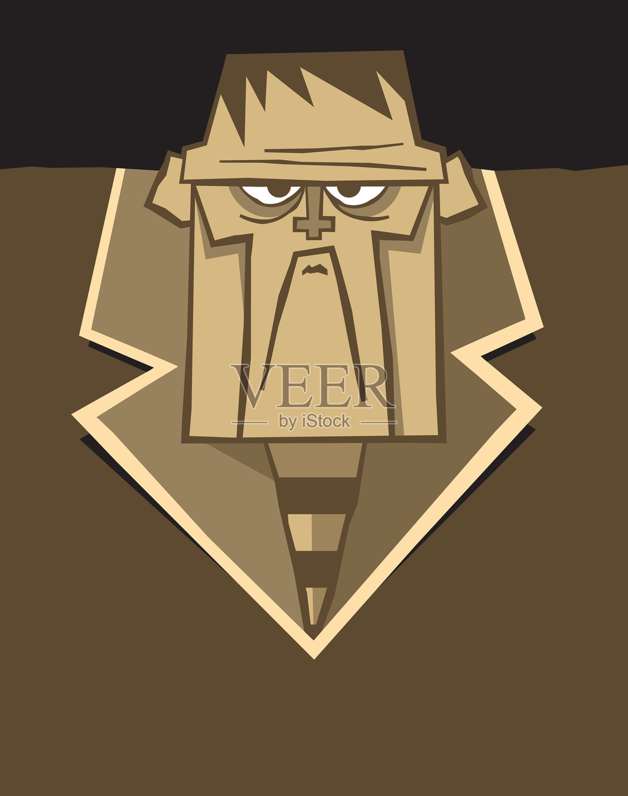 色彩缤纷的弗兰肯斯坦怪物卡通肖像插画图片素材