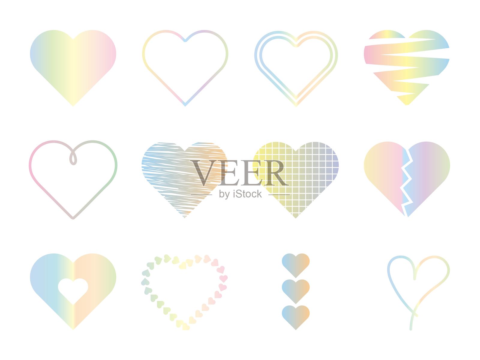 心形素材套装14插画图片素材