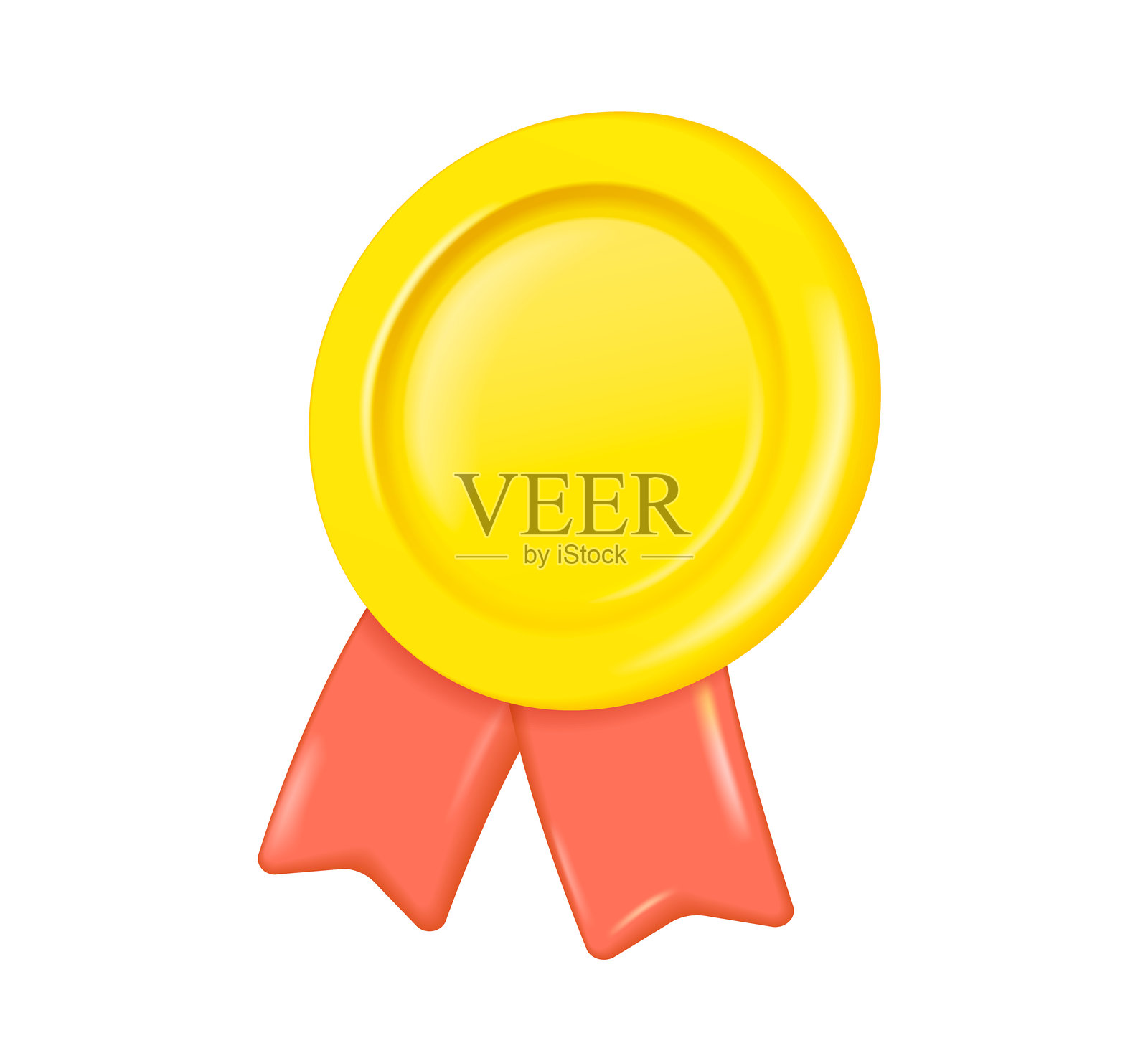 奖牌 柔和的红色丝带插画图片素材