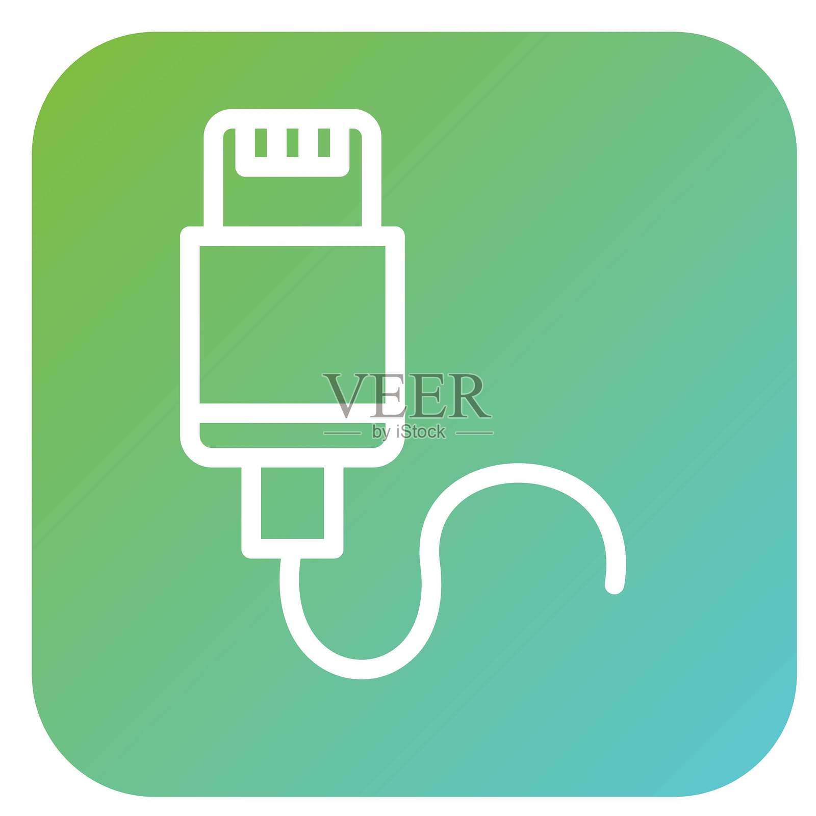 矢量设计闪电数据线矢量设计图标风格插画图片素材