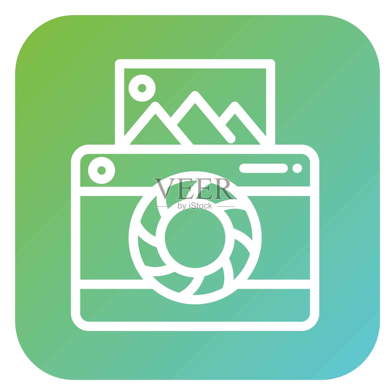 矢量宝丽来相机矢量图标设计插画图片素材