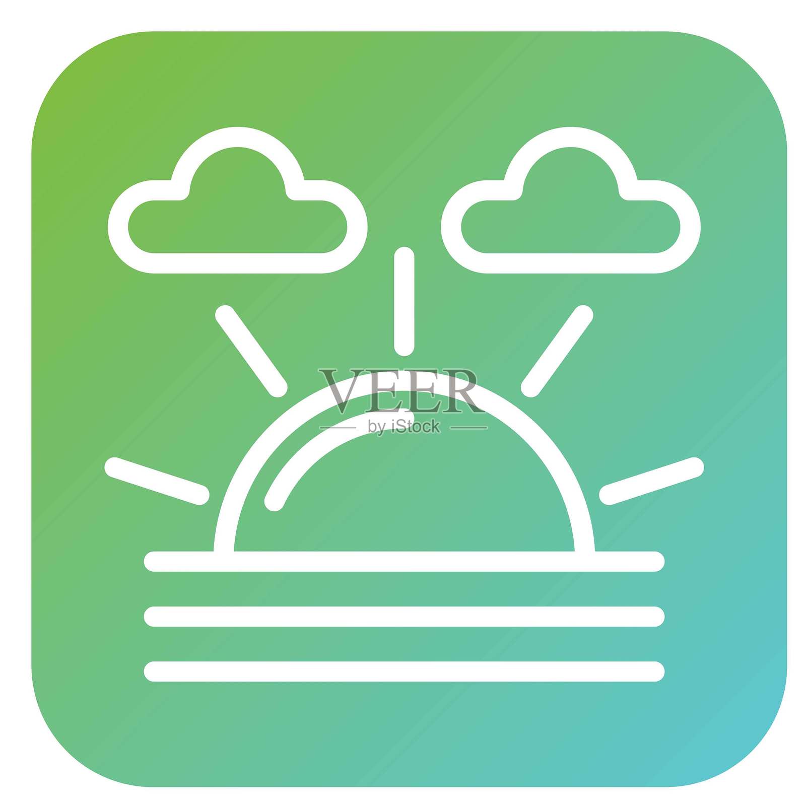 矢量日出设计图标风格插画图片素材