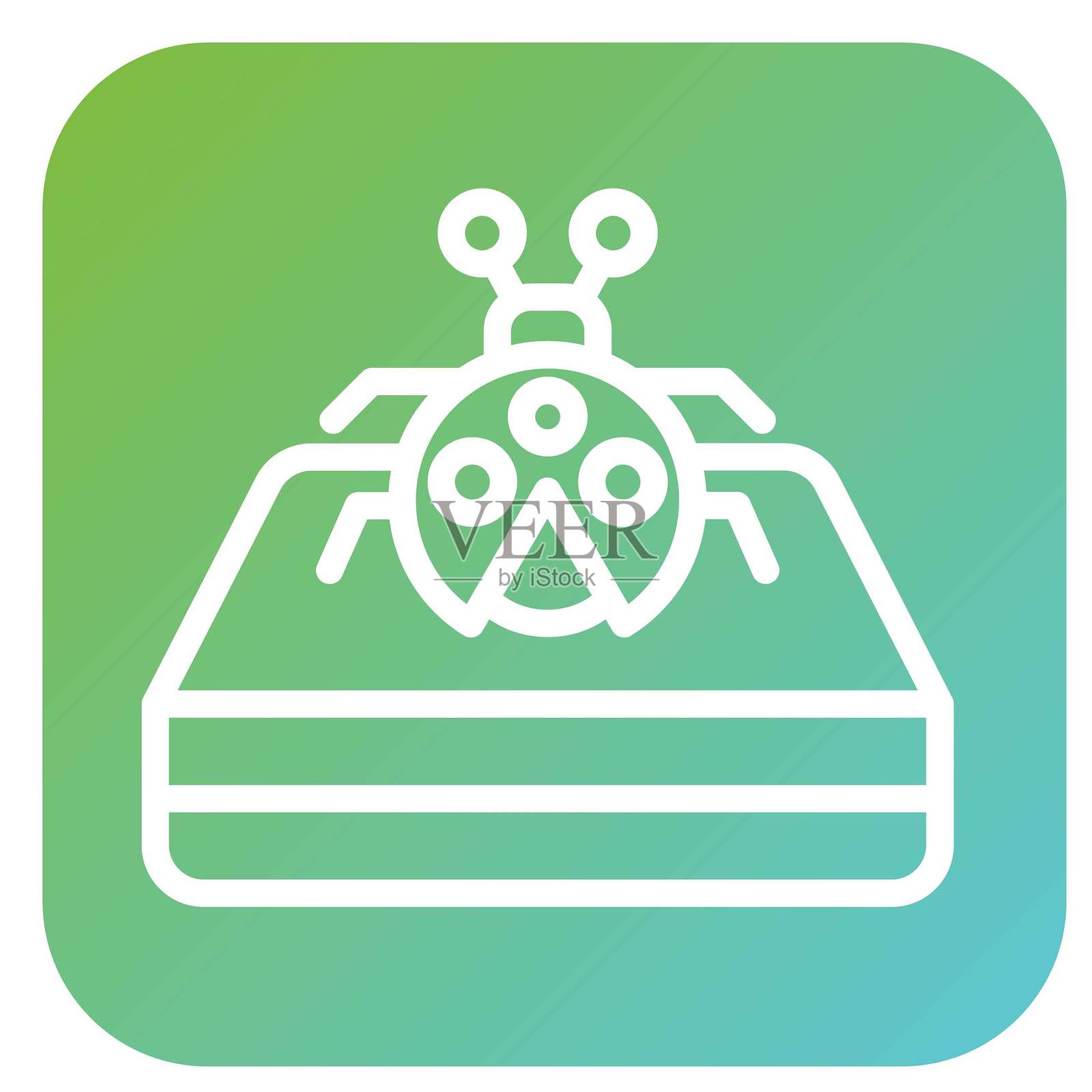 矢量设计臭虫床垫保护罩矢量设计图标风格插画图片素材