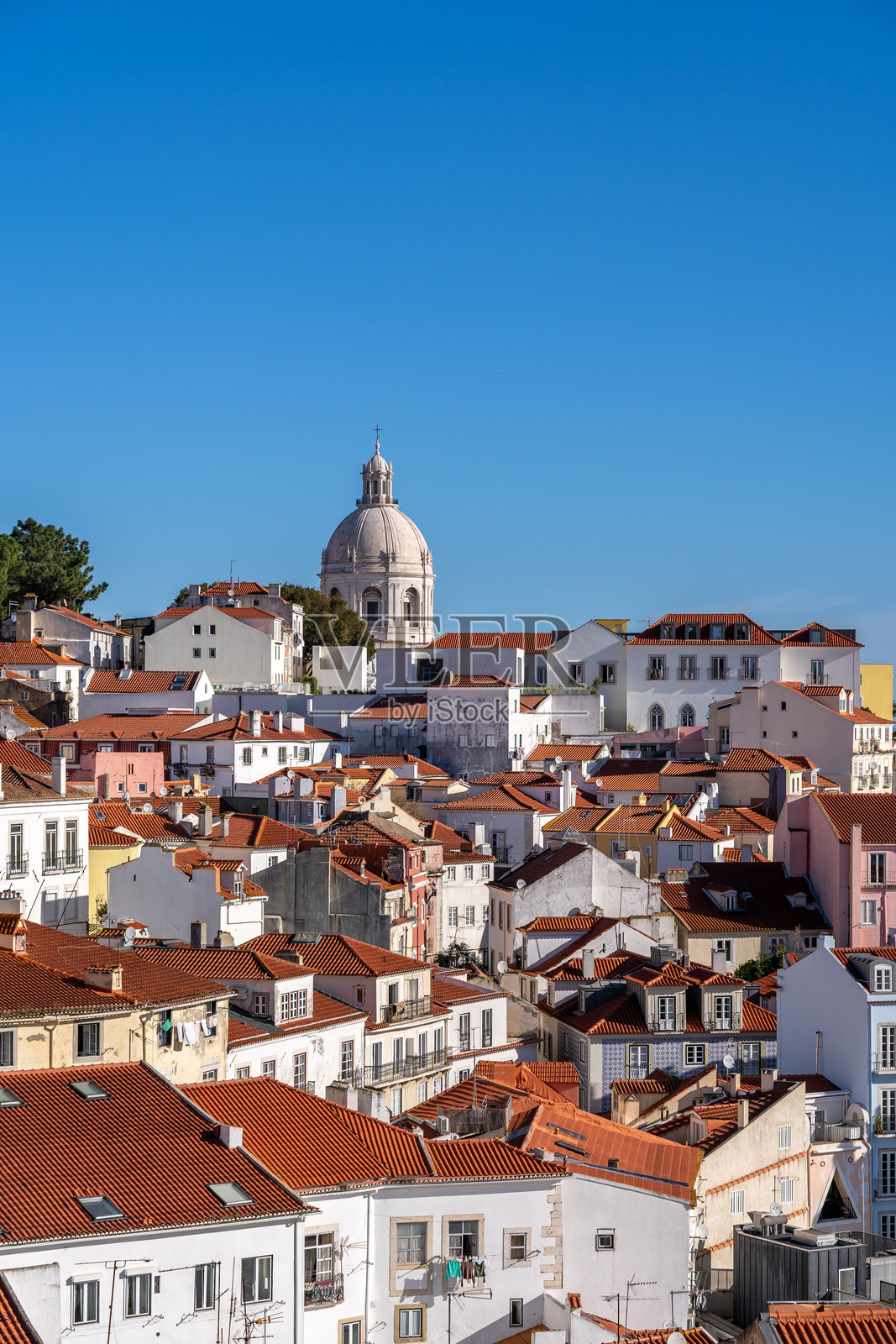 里斯本国家先贤祠穹顶和传统屋顶照片摄影图片