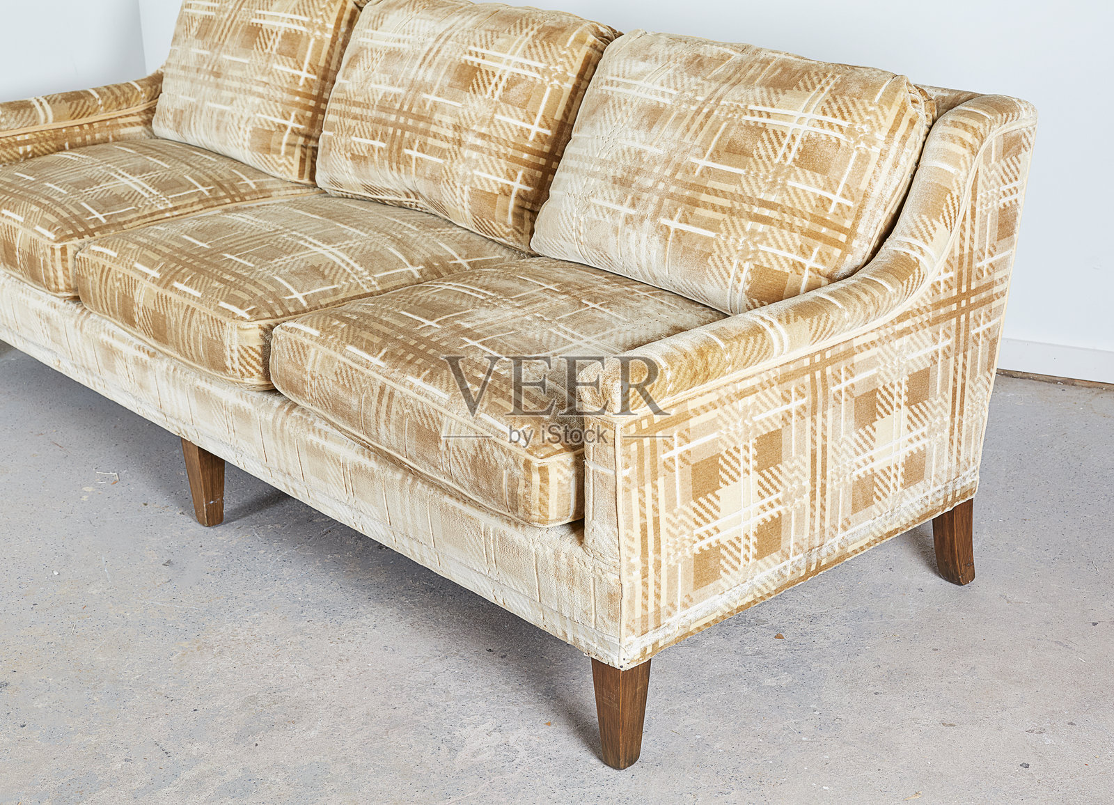 天鹅绒印花沙发的细节照片摄影图片