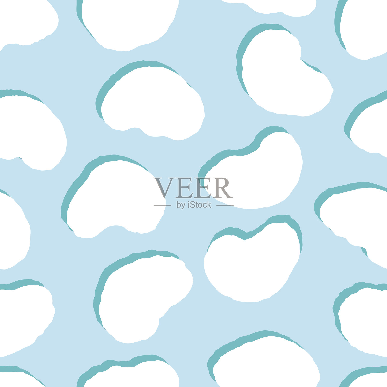 梦幻般的有机色块无缝矢量图案插画图片素材