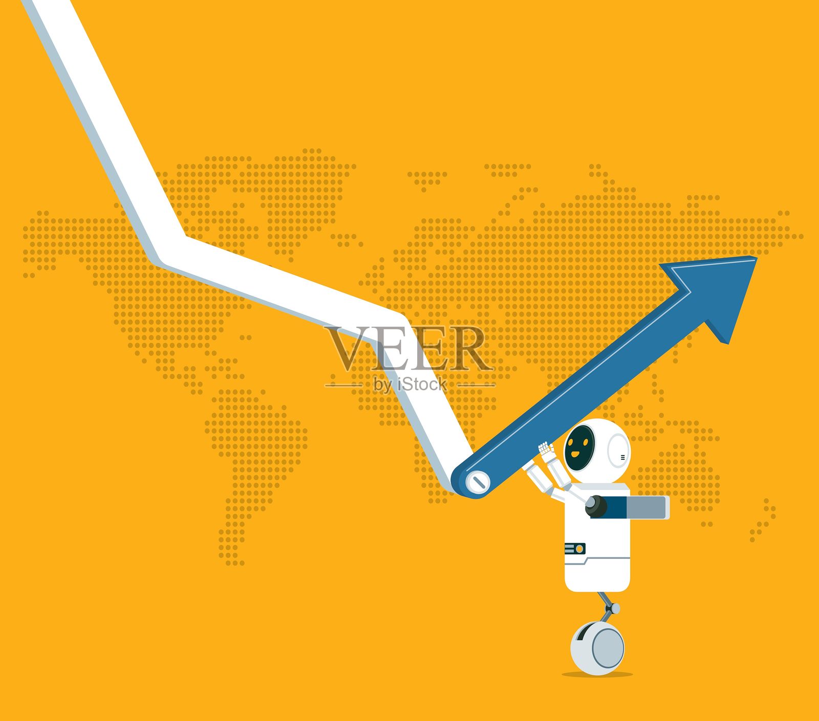 支持 - 人工智能机器人插画图片素材