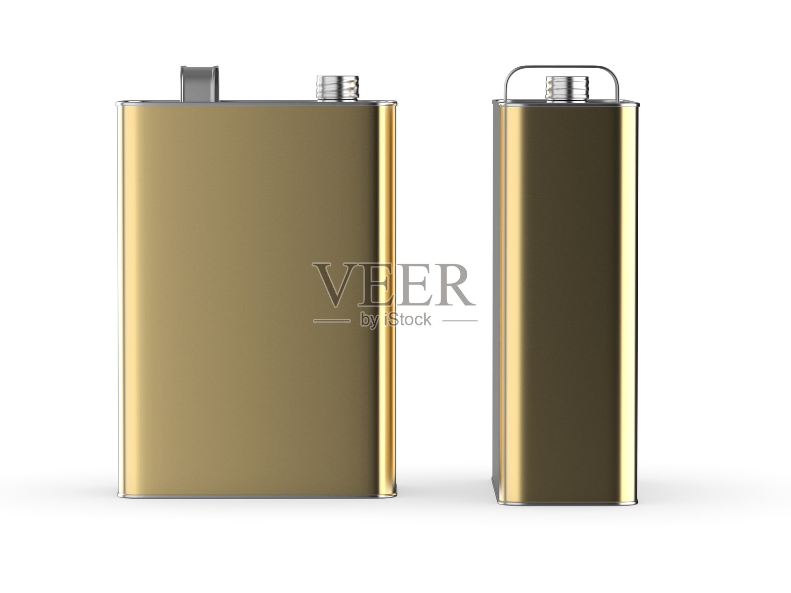 用于品牌推广和空白样机的带金属盖和手柄的金属罐照片摄影图片