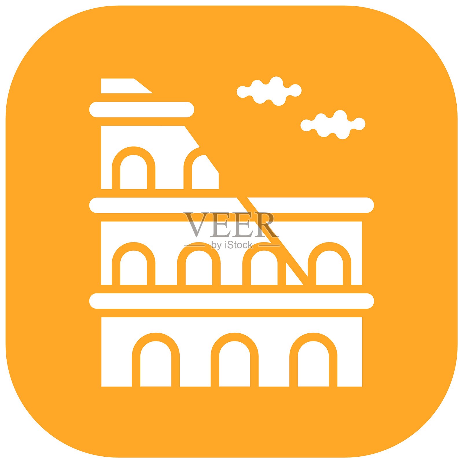 罗马斗兽场矢量图标插画图片素材