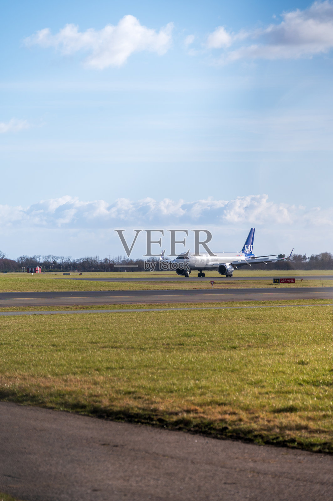 北欧航空的空客A320在哥本哈根凯斯楚普机场照片摄影图片